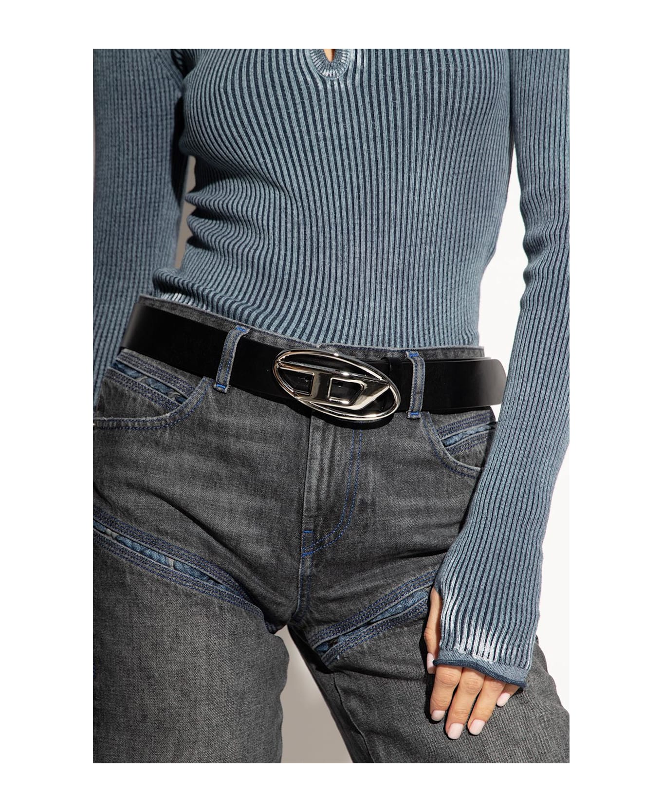 Diesel 
oval D Logo B
 Belt - Black