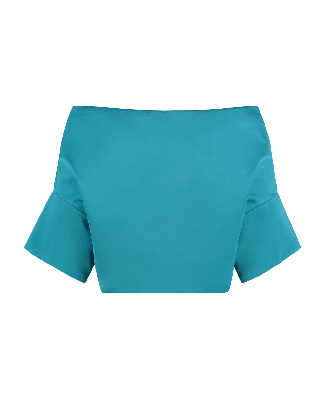 Parosh Off-shoulder Bolero Jacket - turquoise ジャケット