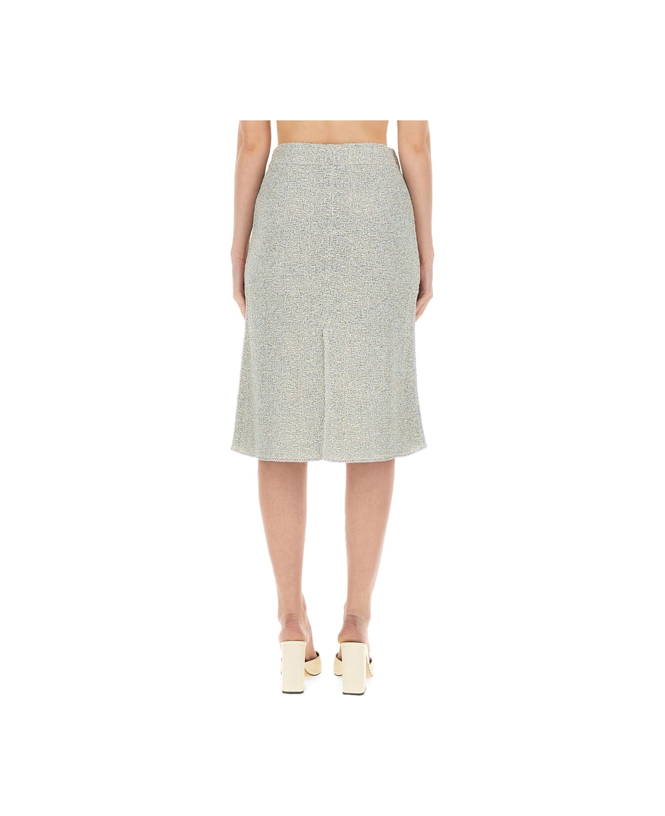 Fabiana Filippi Tweed Skirt - VANIGLIA/VERDE ACQUA