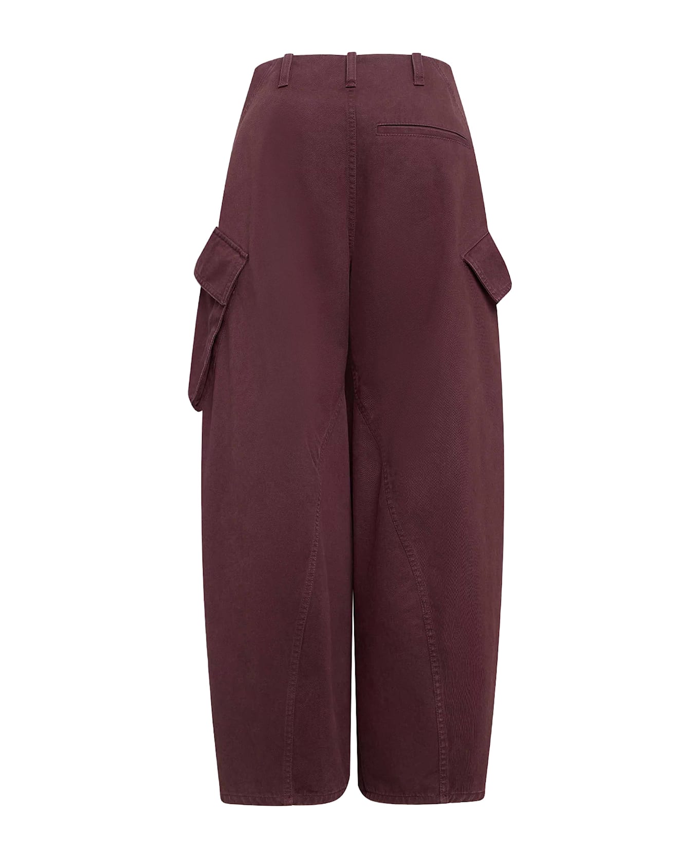 Alaia Cotton Cargo Trousers - AUBERGINE
