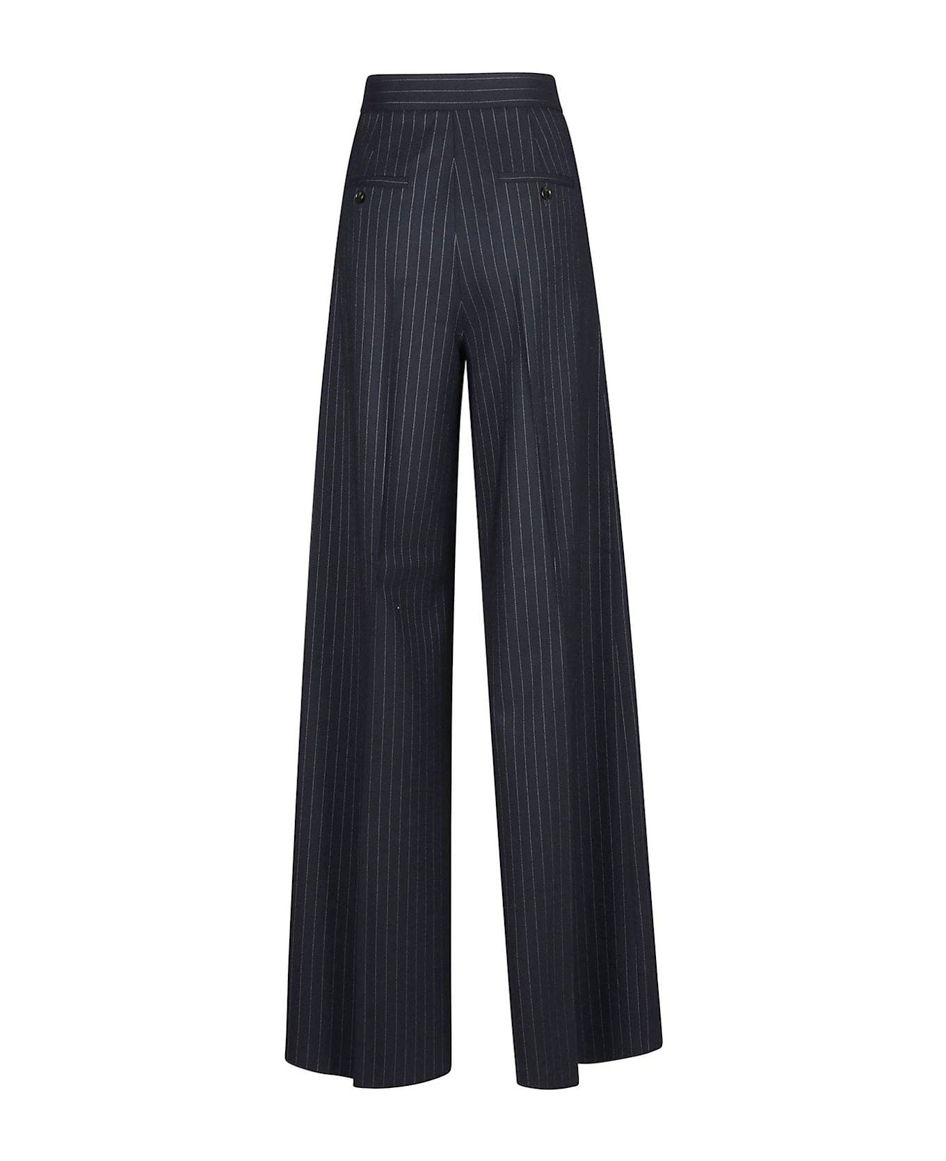 Max Mara Pinstripe Wide-leg Pants - BLUE