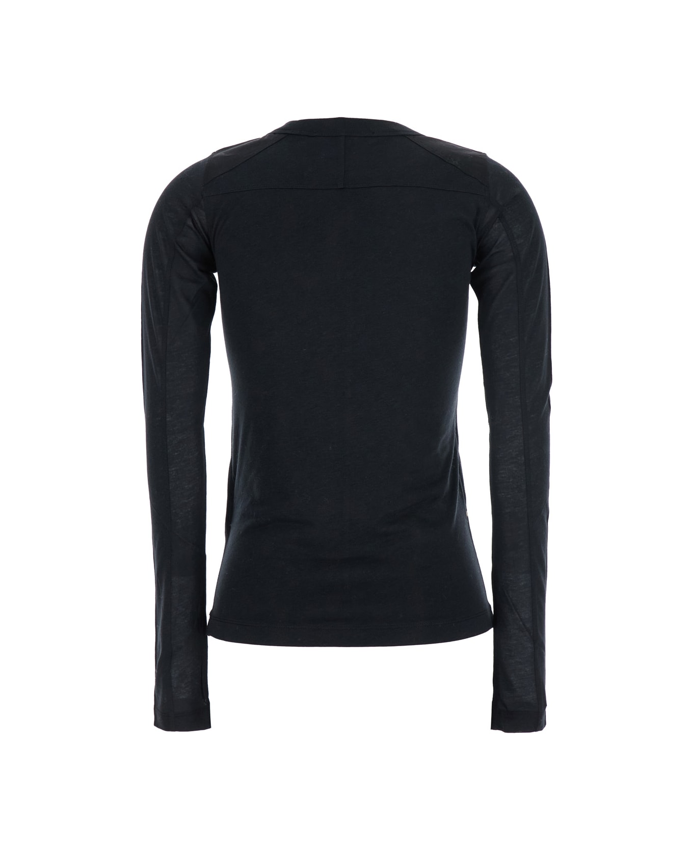 Phoebe Philo Black Crewneck Top With Long Sleeves In Cotton Woman - Black
