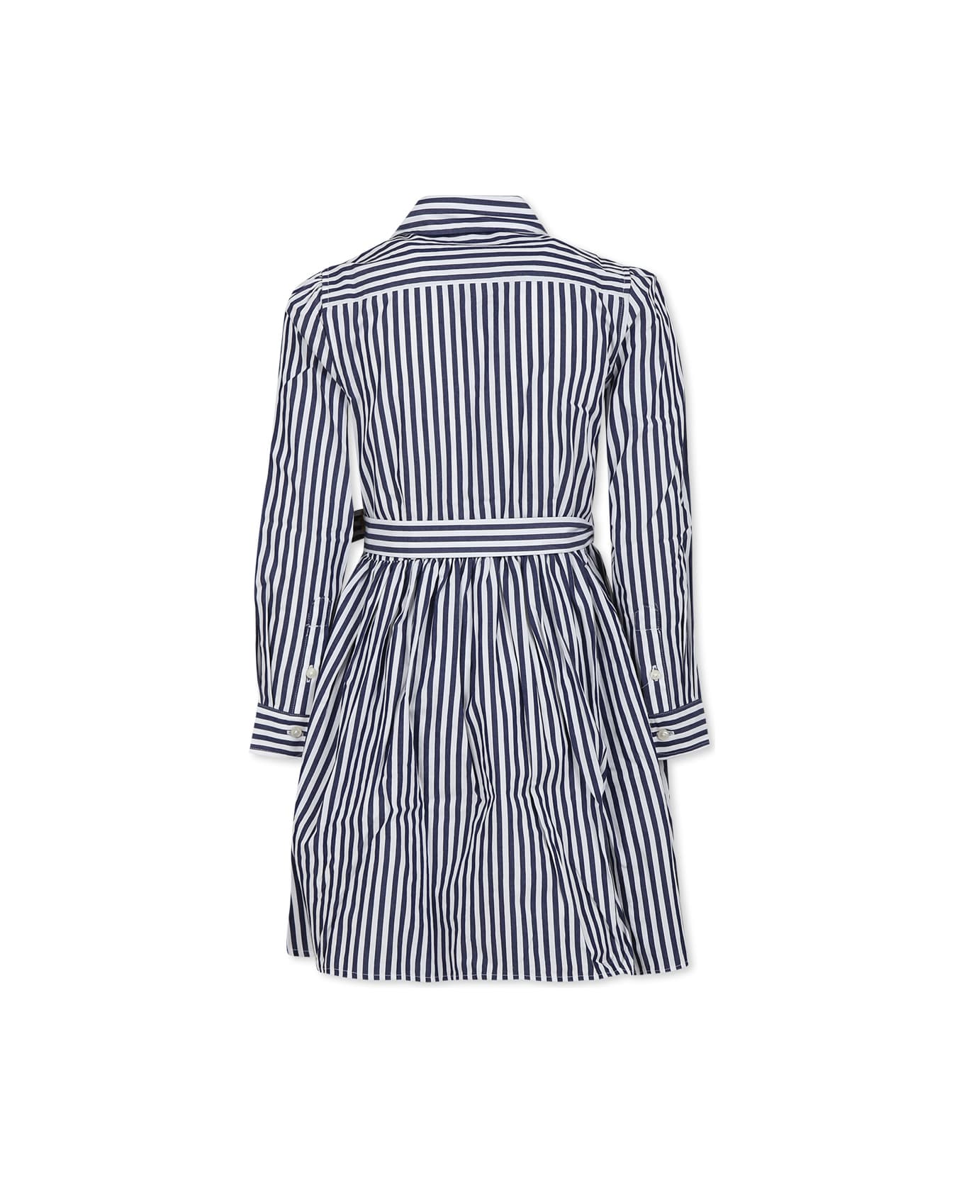 Ralph Lauren Blue Dress For Girl With Horse - Blue