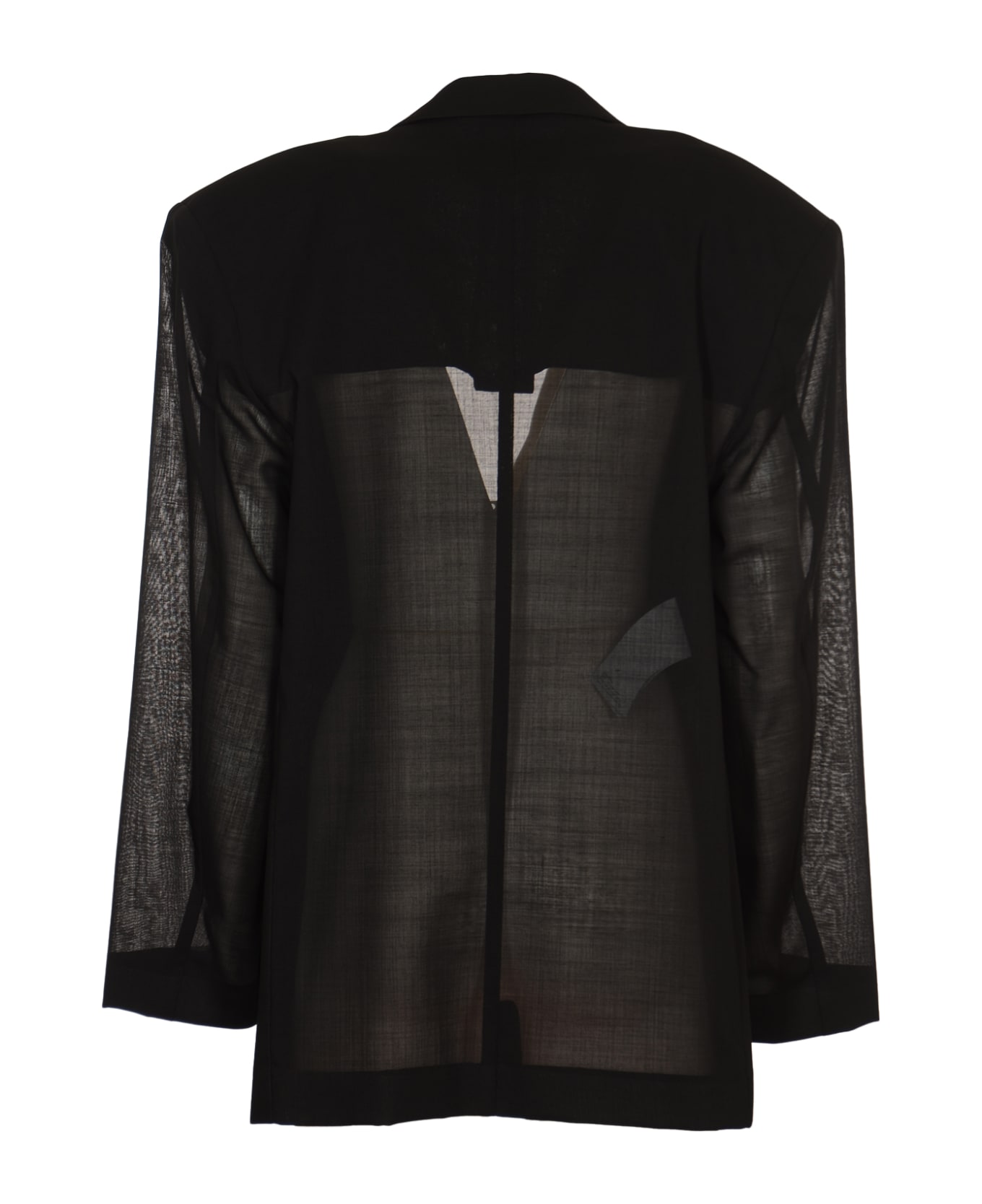 Philosophy di Lorenzo Serafini Lace Paneled Single-buttoned Blazer - Black