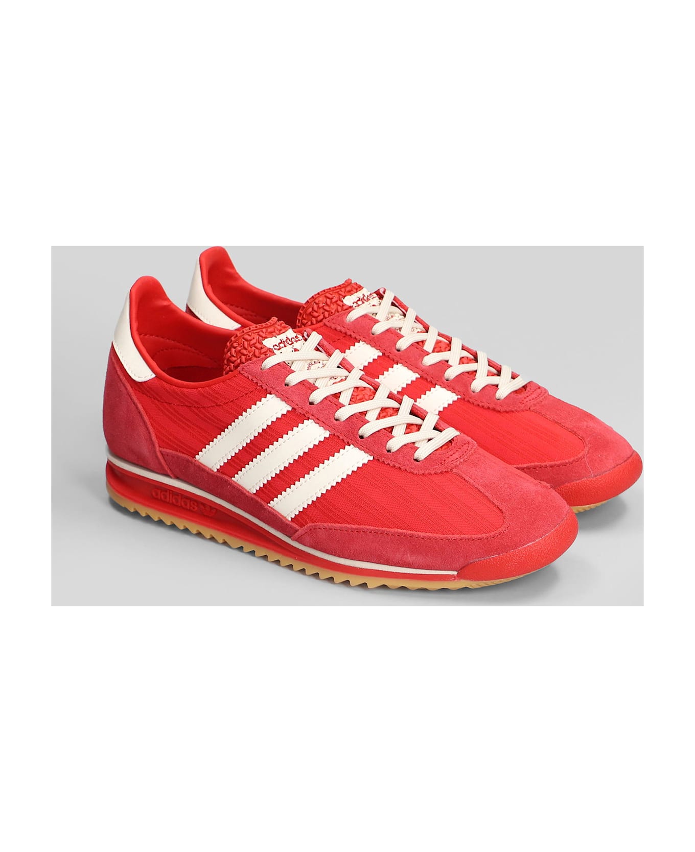Adidas Sl 72 Og Sneakers In Red Suede And Fabric - red