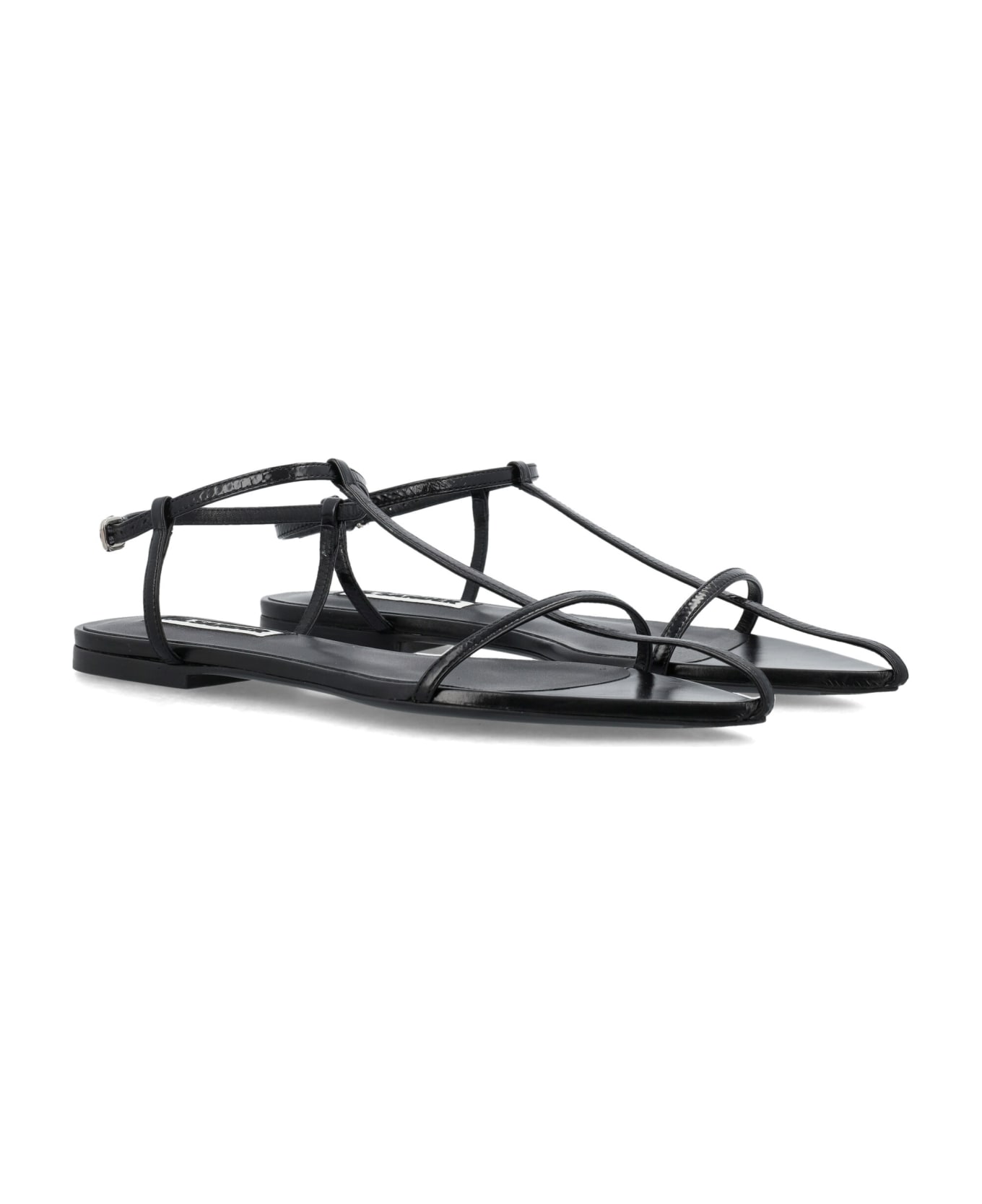 Jil Sander Flat Cage Sandals - BLACK
