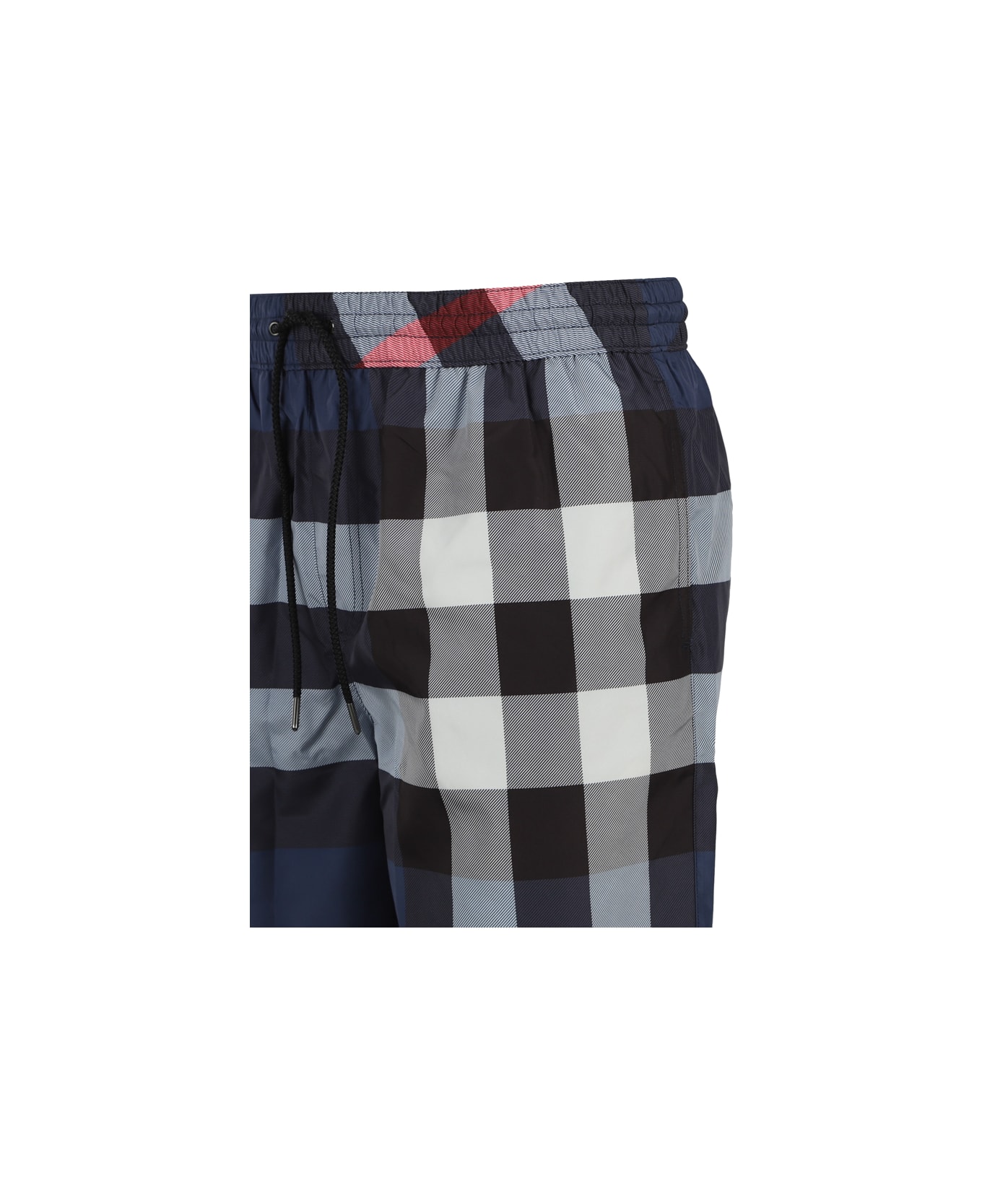 Burberry Swimsuit With Tartan Motif - Carbon blue ip check