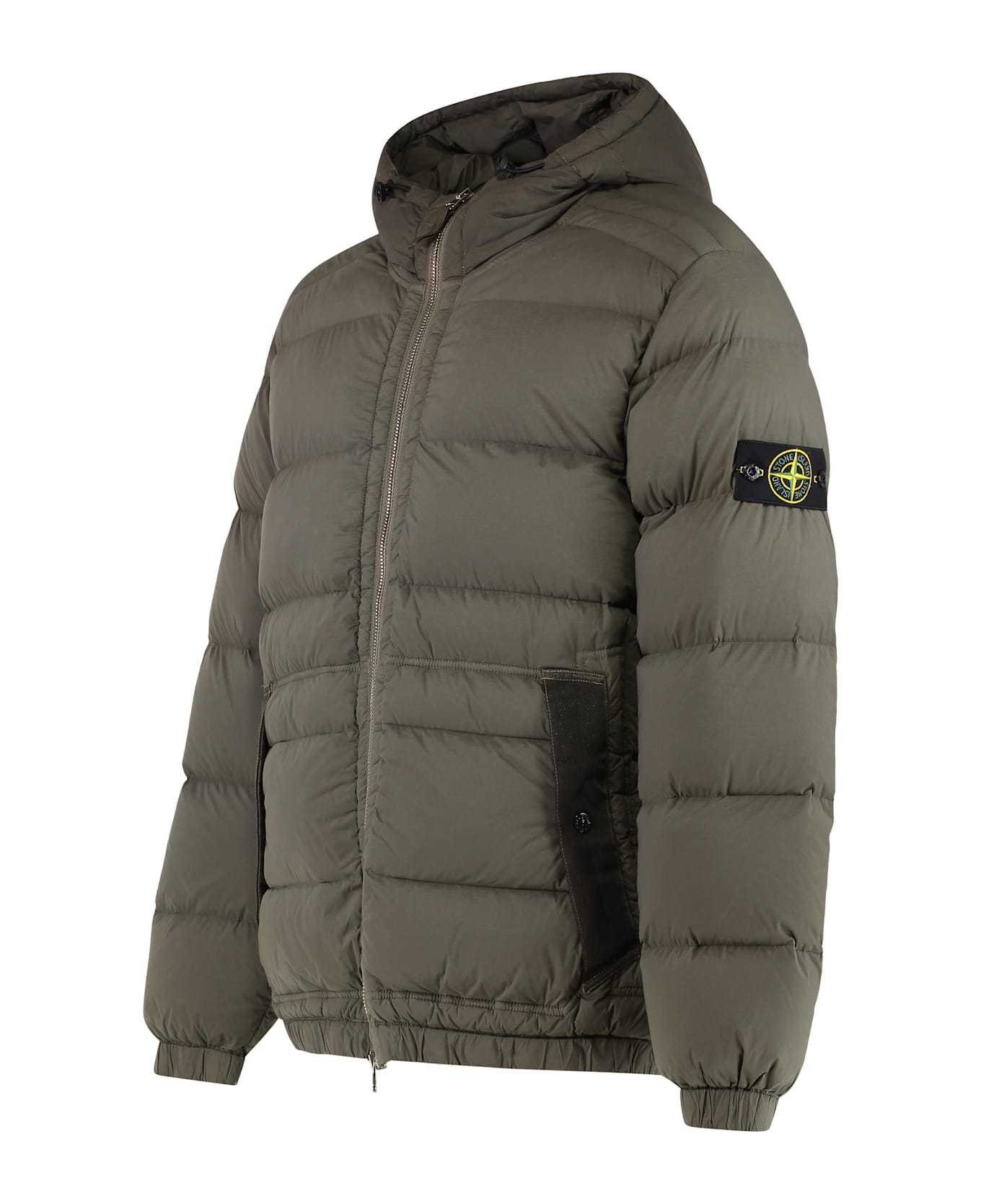 Stone Island Hooded Short Down Jacket - green