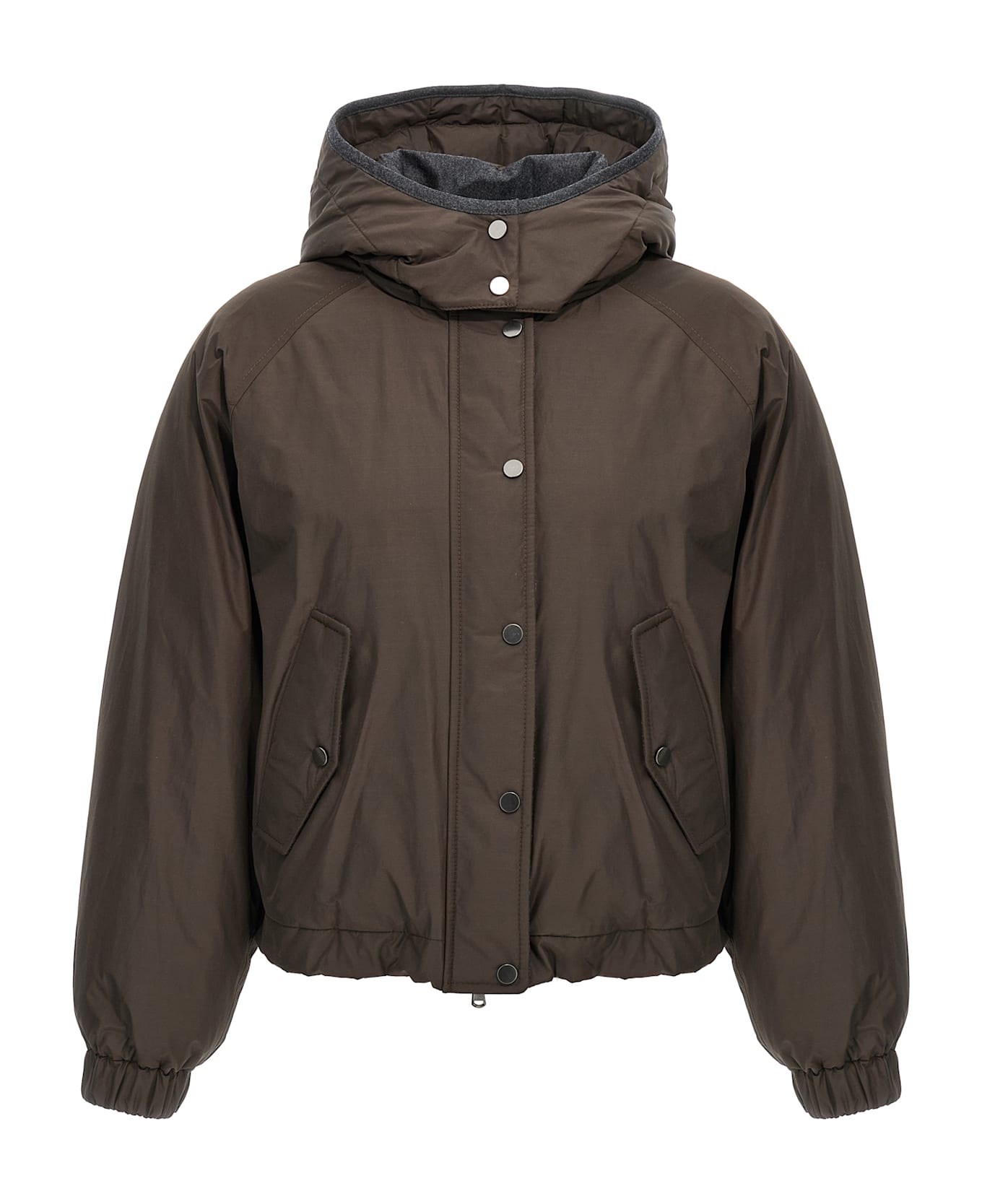 Brunello Cucinelli Cropped Down Jacket - Brown