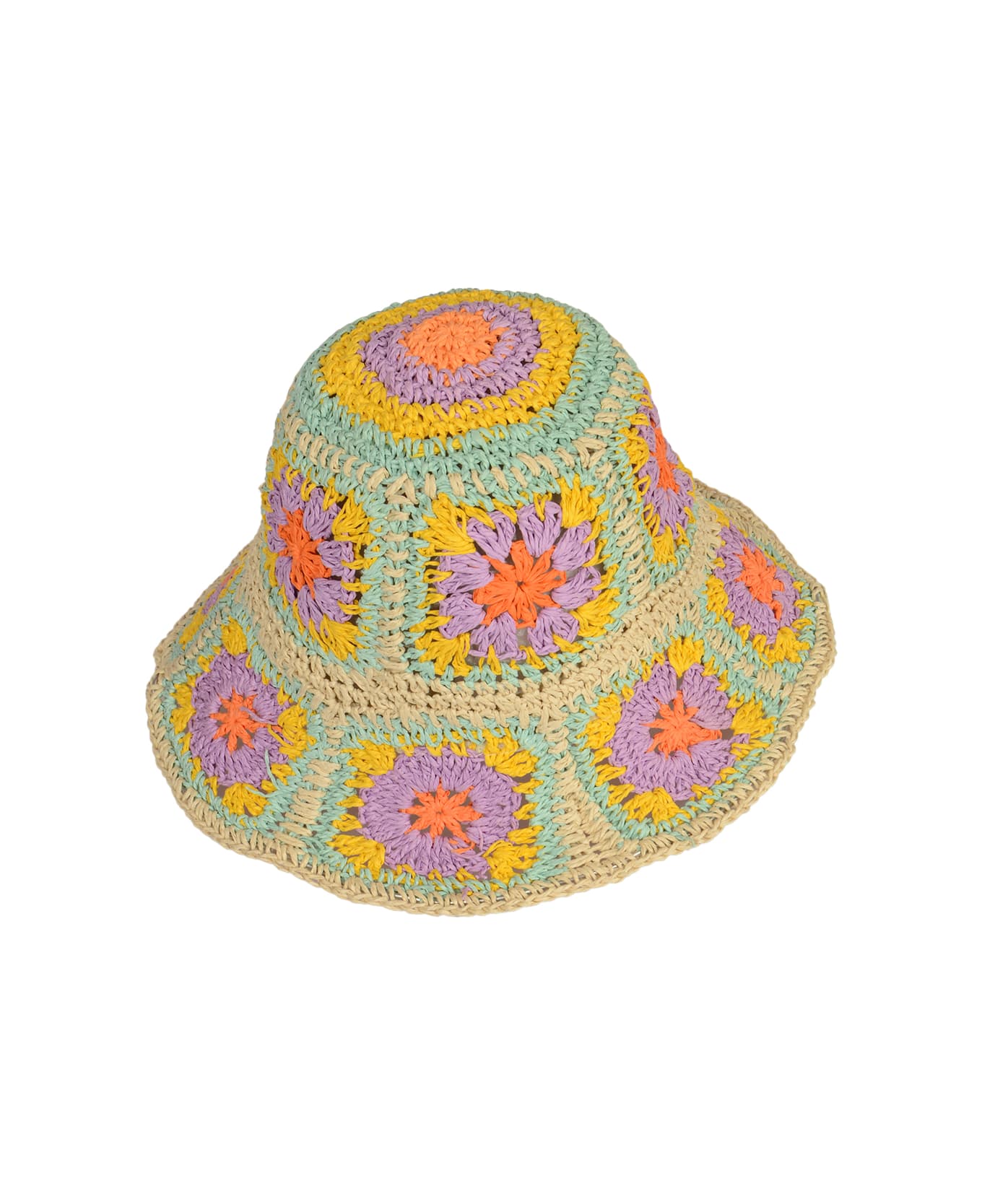 Weili Zheng Crochet Patterned Hat - Pastel