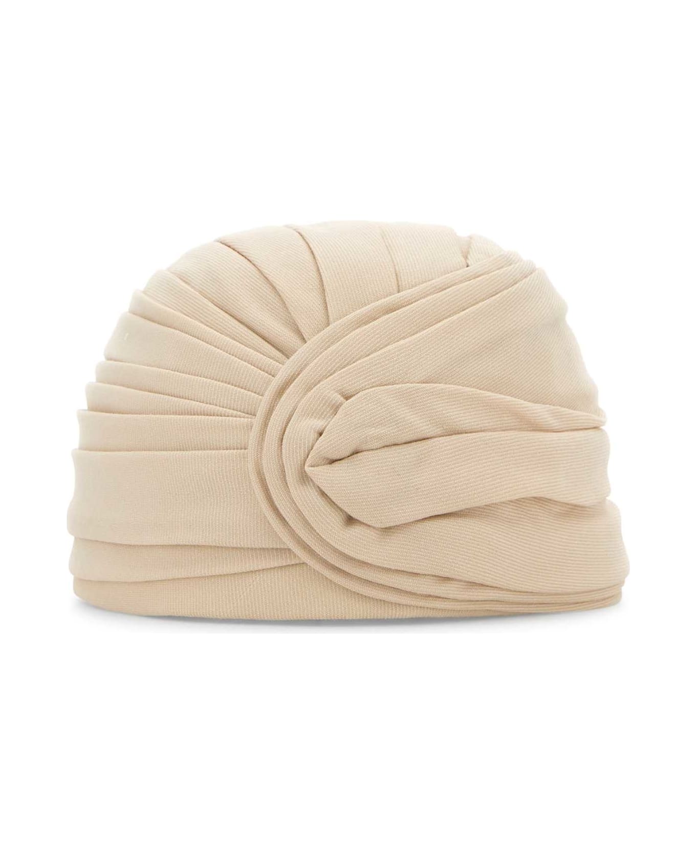 Valentino Garavani Sand Wool Turban - LATTEORO
