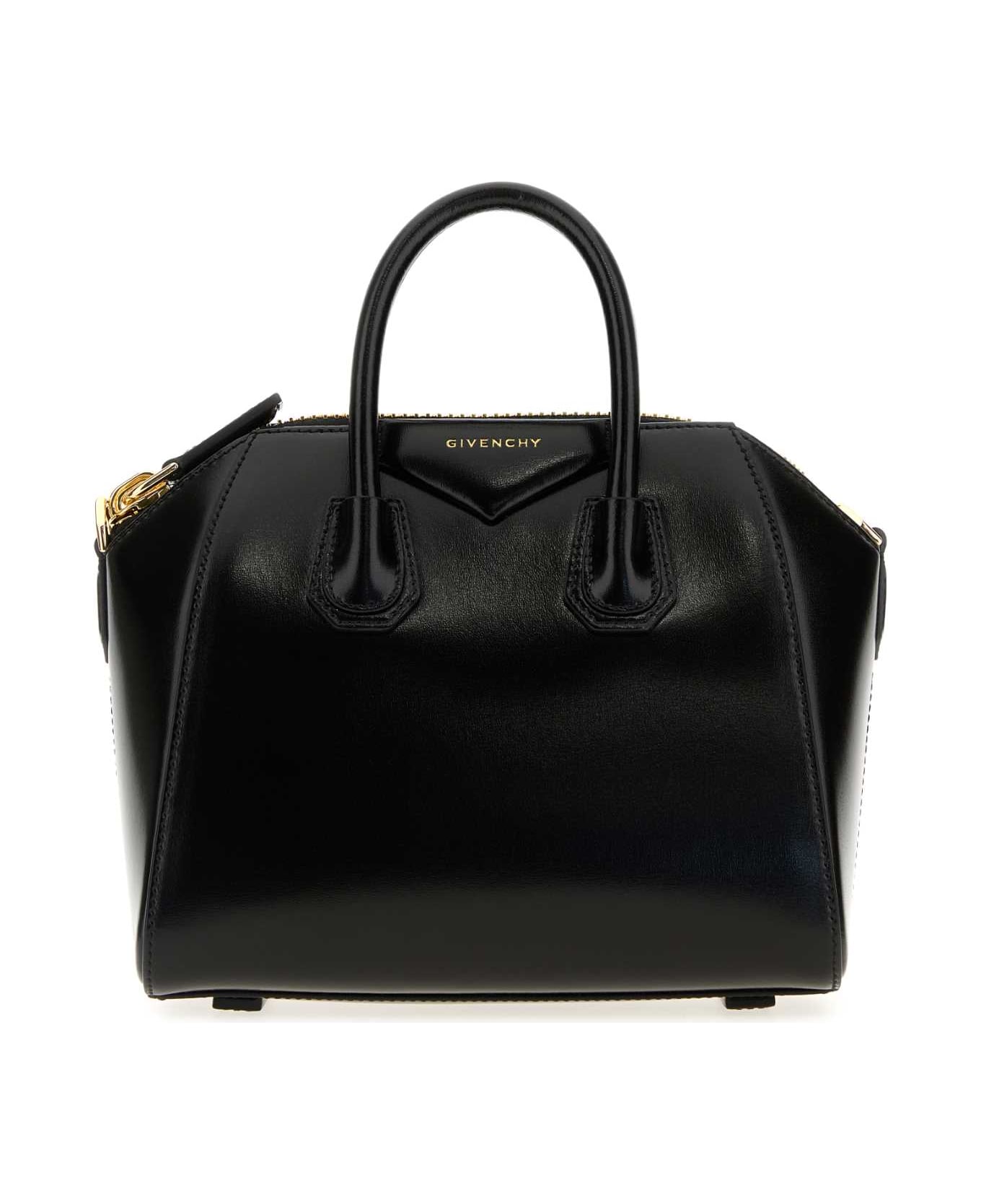 Givenchy Black Leather Mini Antigona Handbag - BLACK