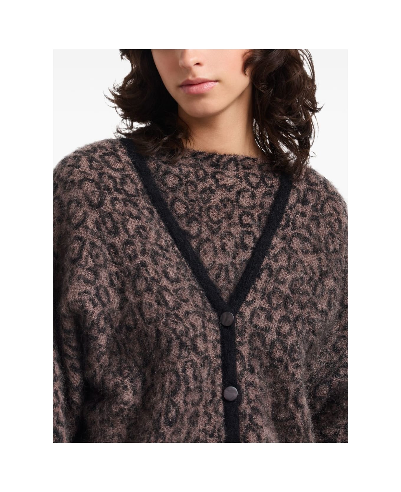 Emporio Armani Wool Blend Cardigan - Black