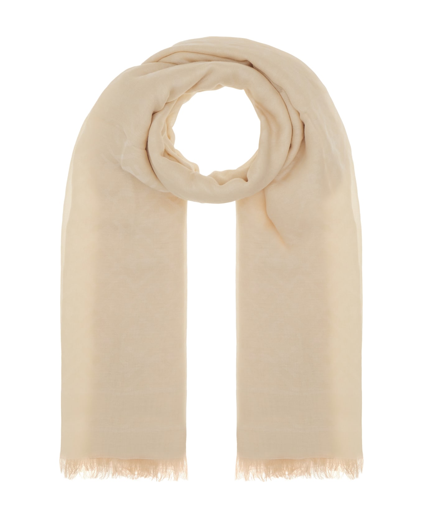 Fendi Peach Cotton Foulard - Beige