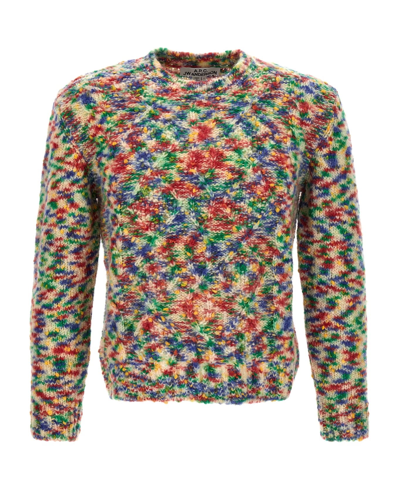 A.P.C. Abstract-pattern Crewneck Long-sleeved Jumper - Multicolor