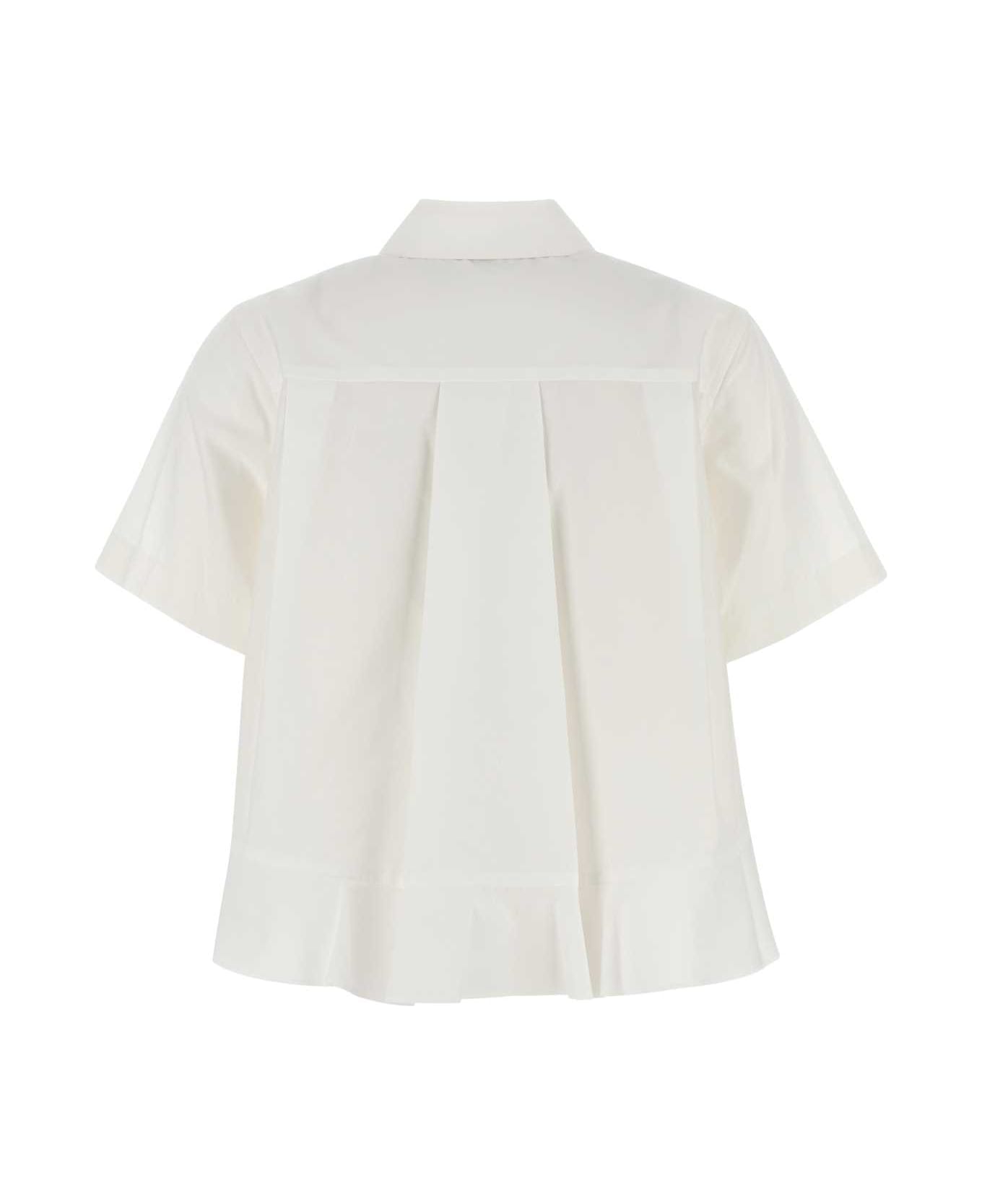 Sacai White Poplin Shirt - OFFWHITE