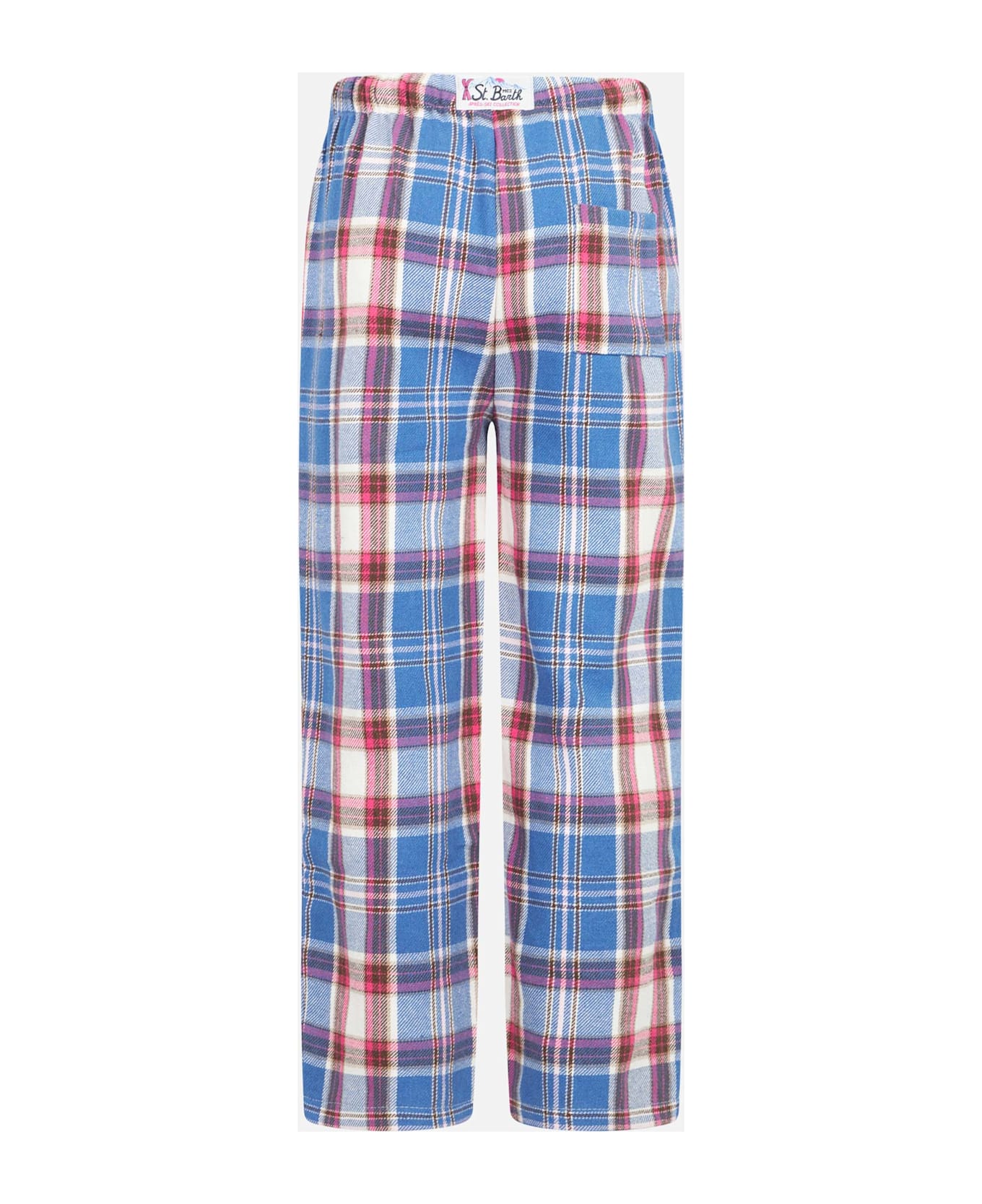 MC2 Saint Barth Kid Pajama Pants With Tartan Print - PINK