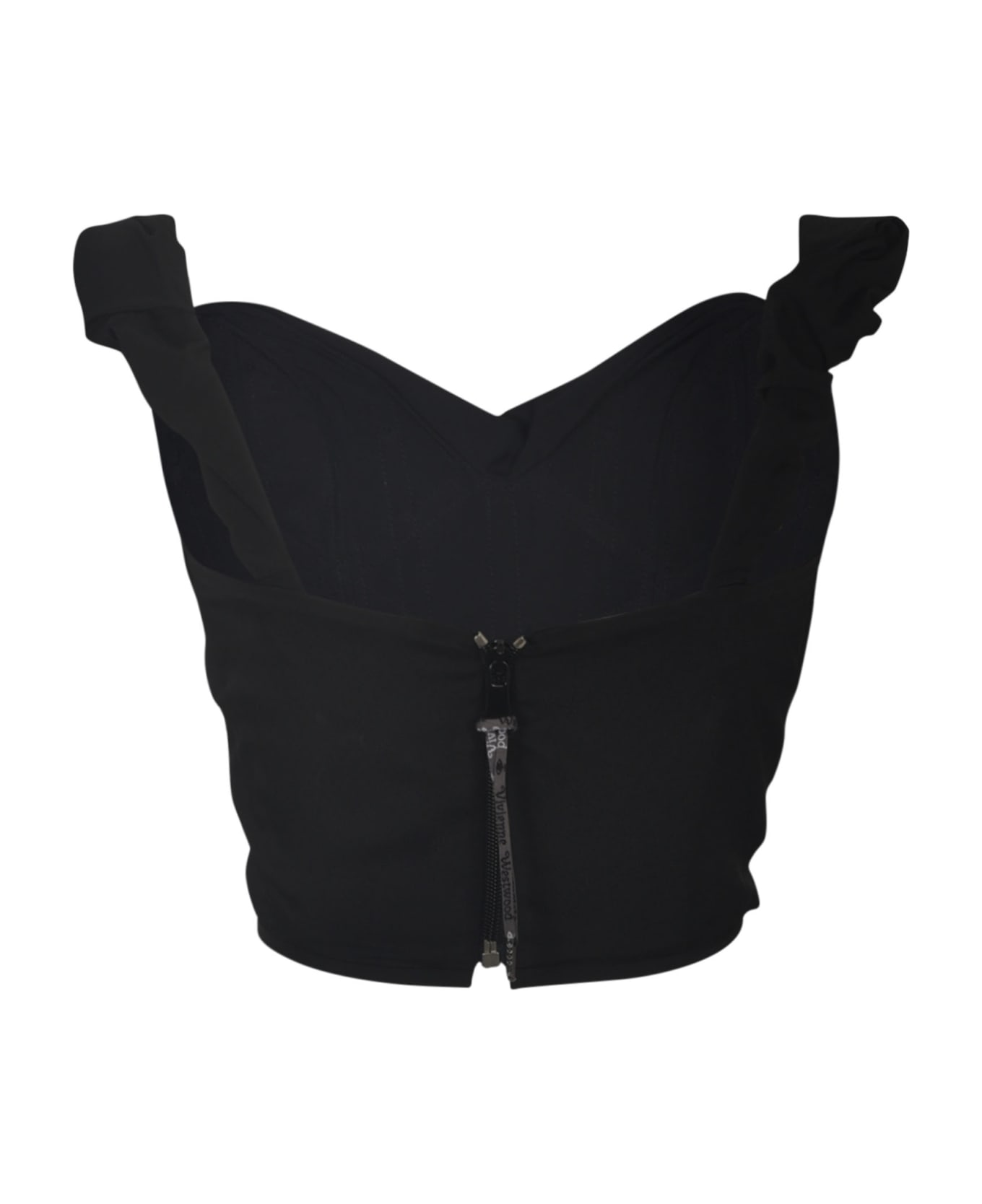 Vivienne Westwood Cropped Back Zip Top - Black