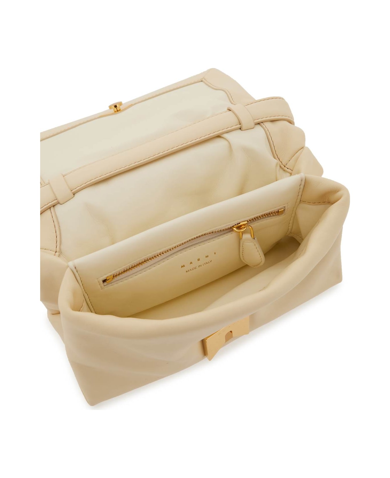 Marni Small Prisma Bag In Ivory Leather - IVORY トートバッグ
