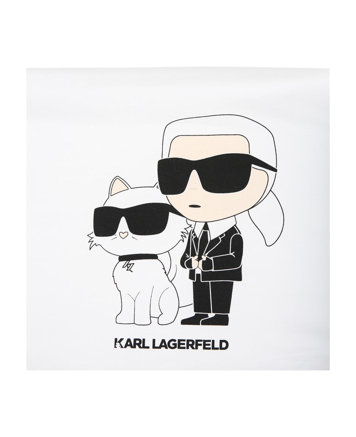 Karl Lagerfeld Kids White Blanket For Babies With Logo - White