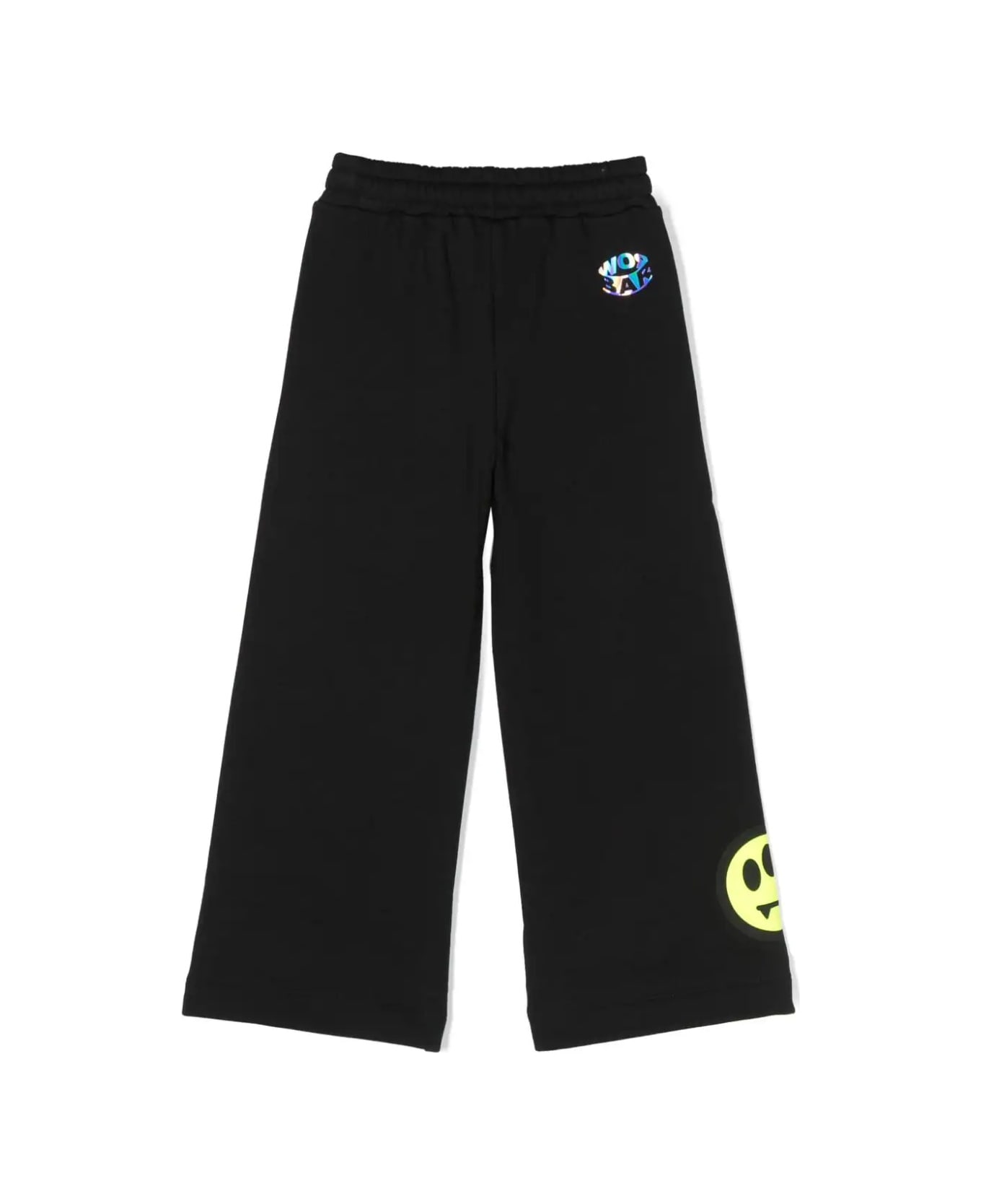 Barrow Black Wide Joggers With Logo And Lettering - Nero