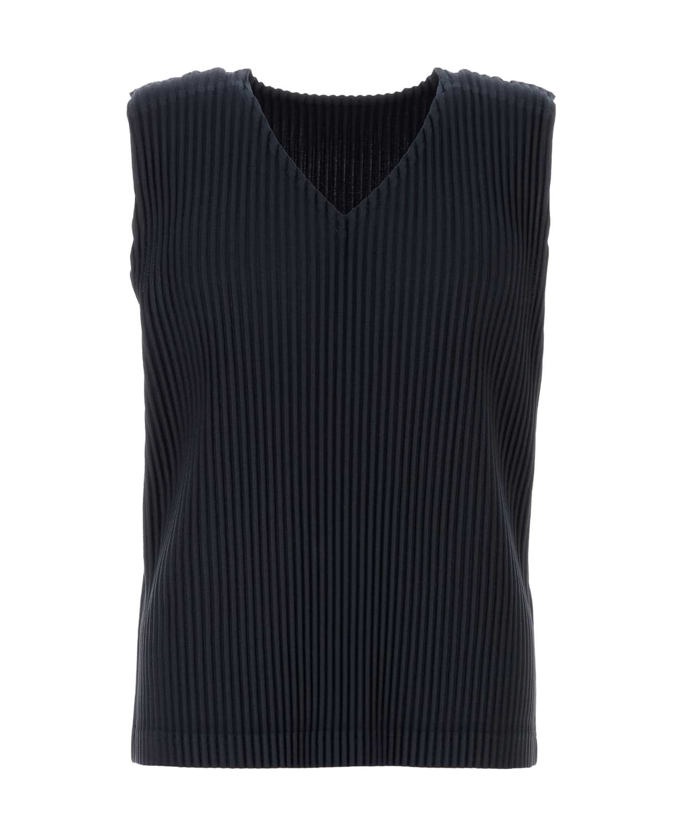 Homme Plissé Issey Miyake Midnight Blue Polyester Tank Top - BLU