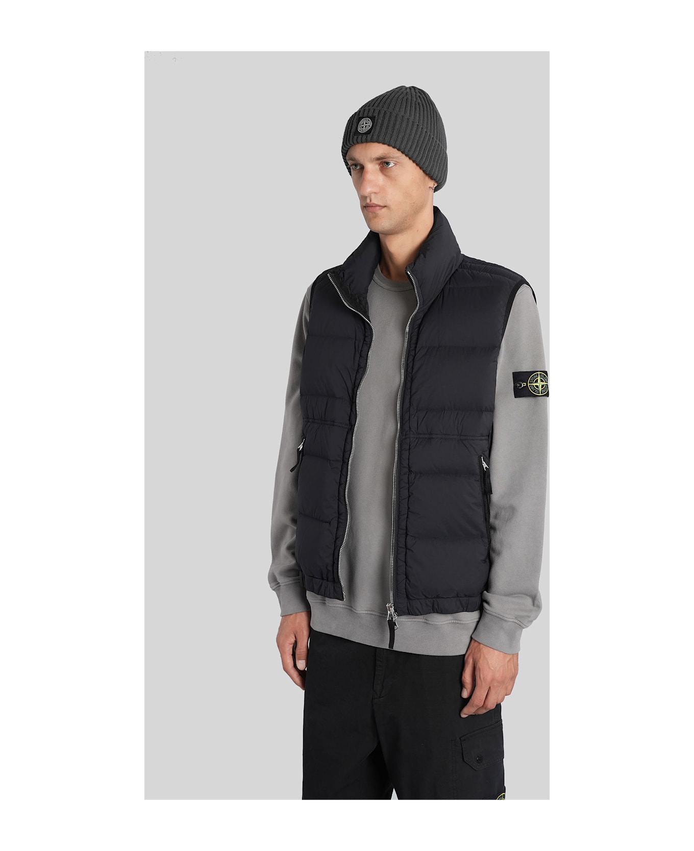 Stone Island Puffer In Black Polyamide - black