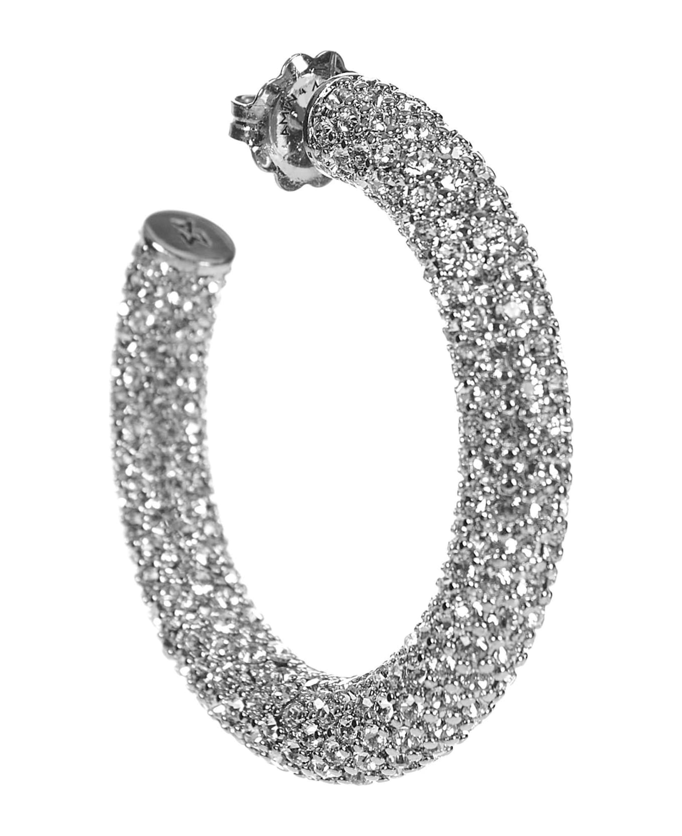 Amina Muaddi Cameron Medium Earrings - Silver