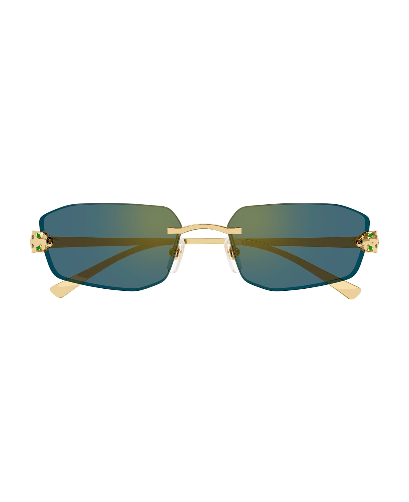 Cartier Eyewear Première De Cartier Ct0474s-003 - Gold / Green Sunglasses - Gold