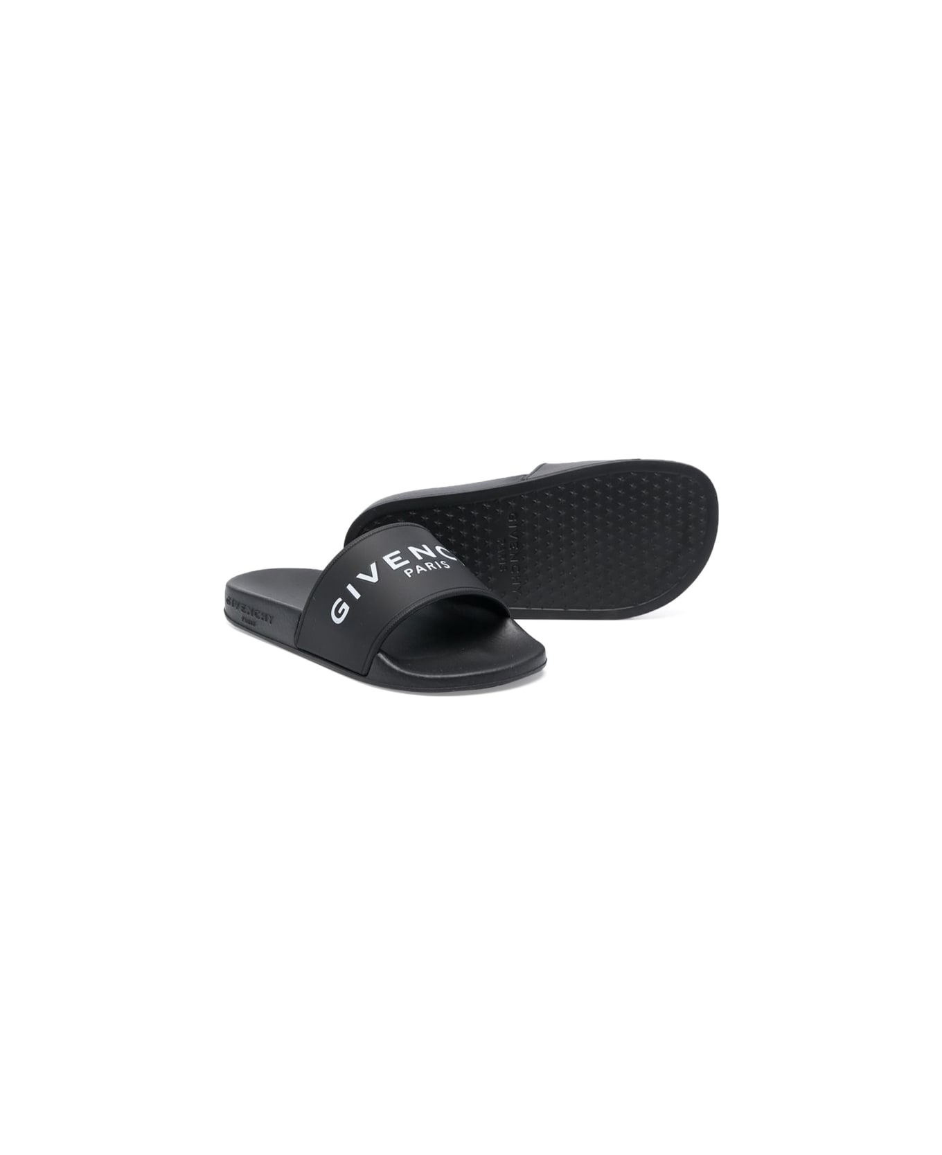 Givenchy Rubber Logo Slippers - BLACK