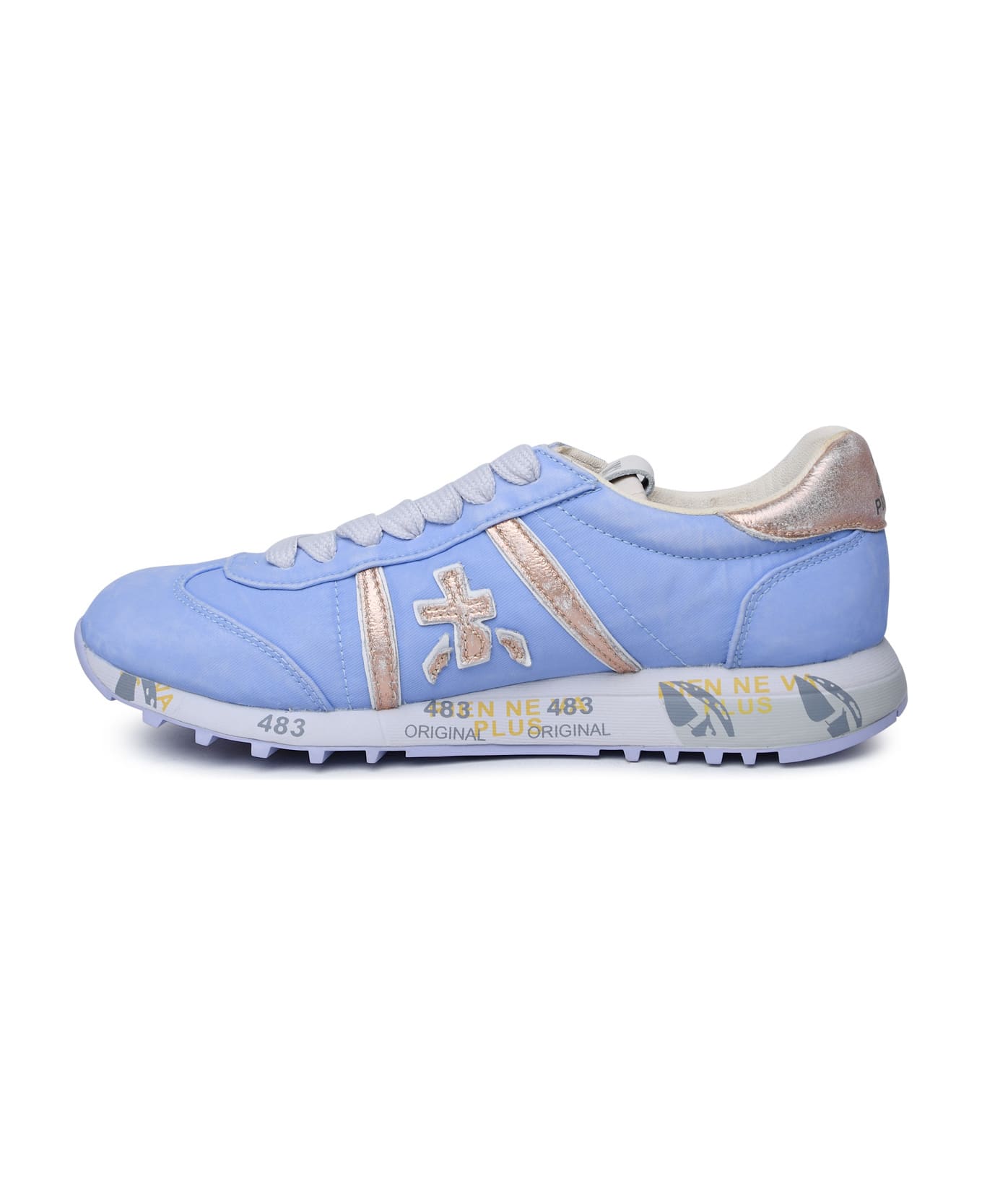 Premiata 'lucyd' Lilac Leather And Nylon Sneakers - Liliac スニーカー