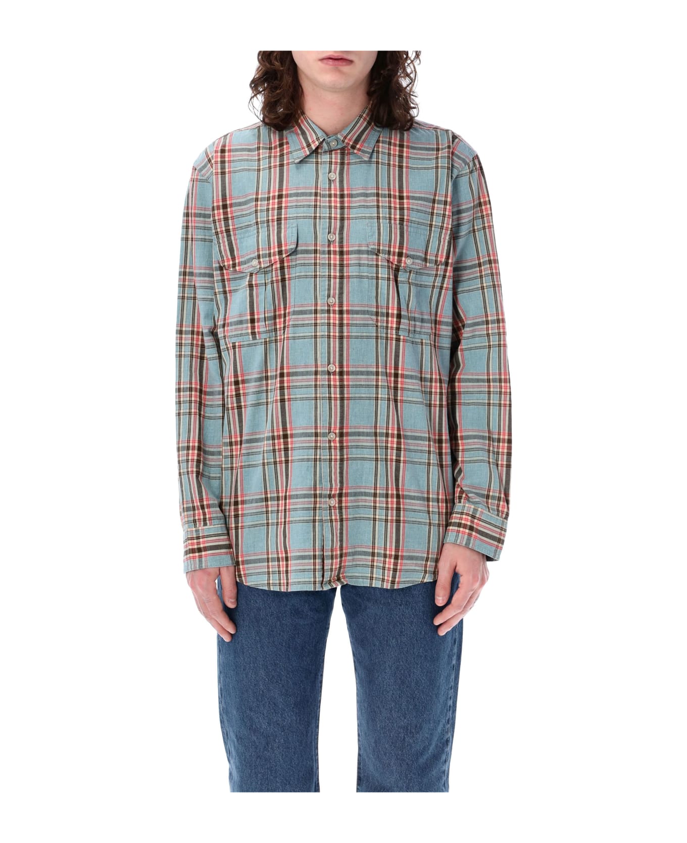 Filson Washed Feather Cloth Shirt - LIGHT BLUE CHECK