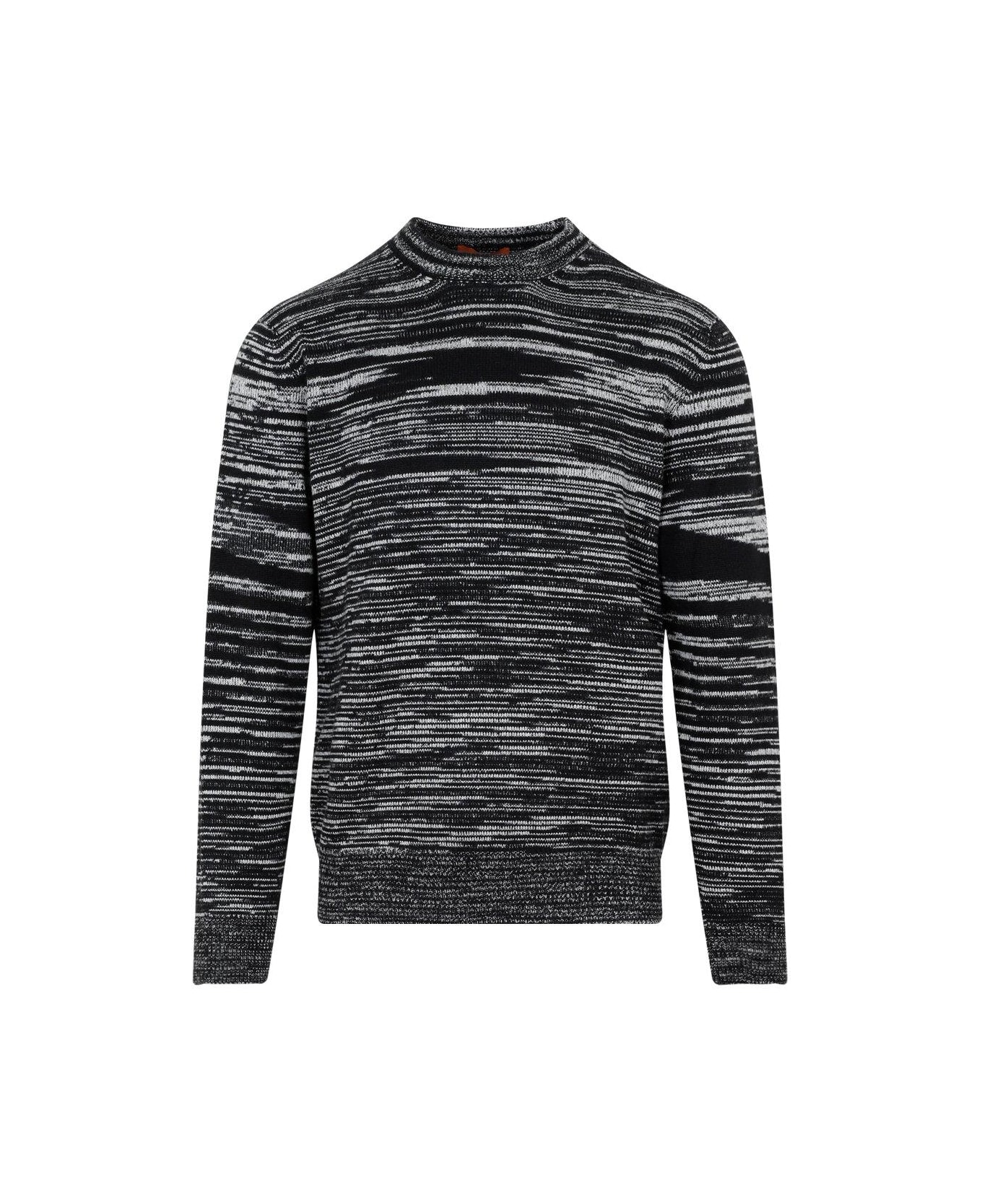 Missoni Intarsia-knit Striped Crewneck Jumper - BLACK
