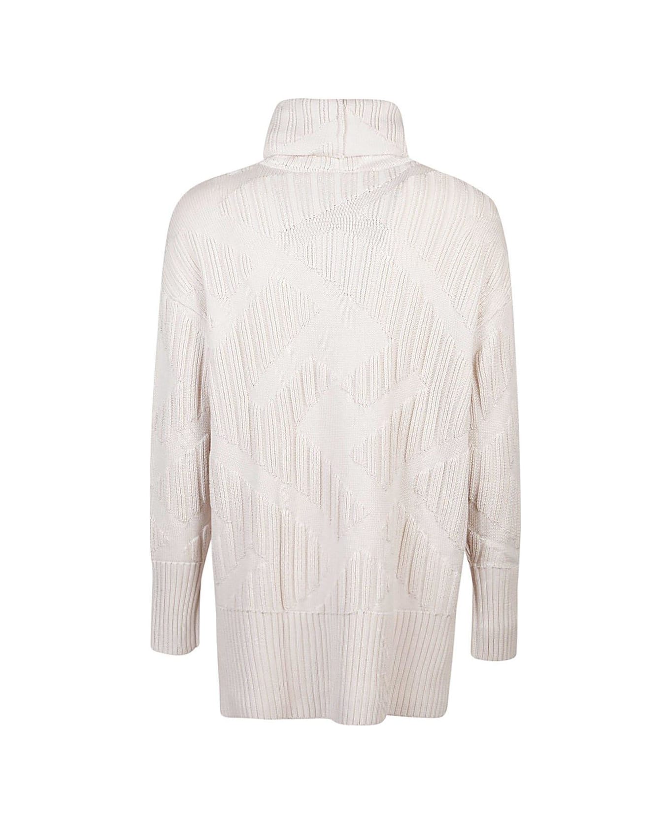 Fendi High-neck Knitted Sweater - BEIGE
