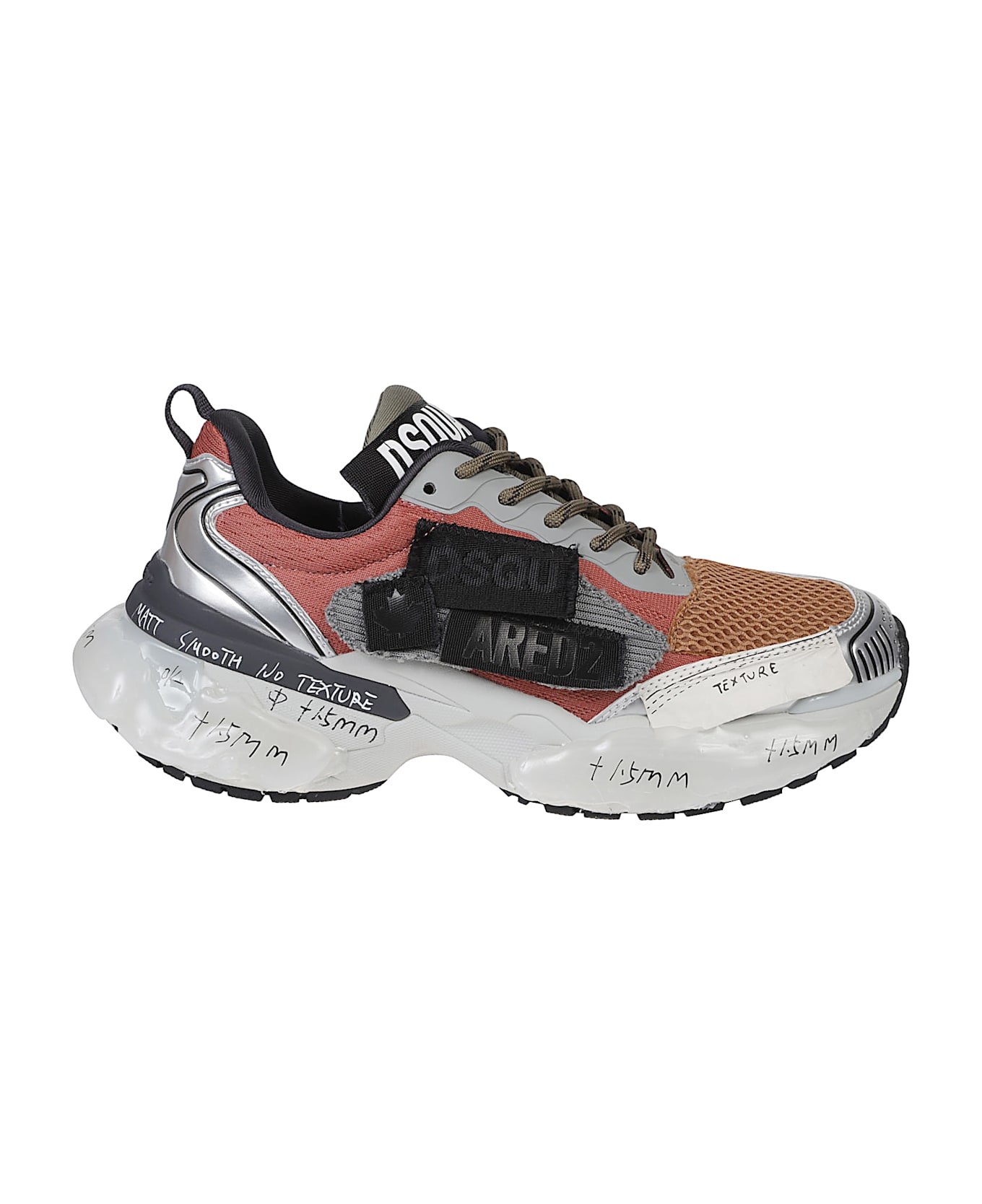 Dsquared2 Faster Lace-up Low Top Sneakers - Beige/verde Militare/ruggine/silver