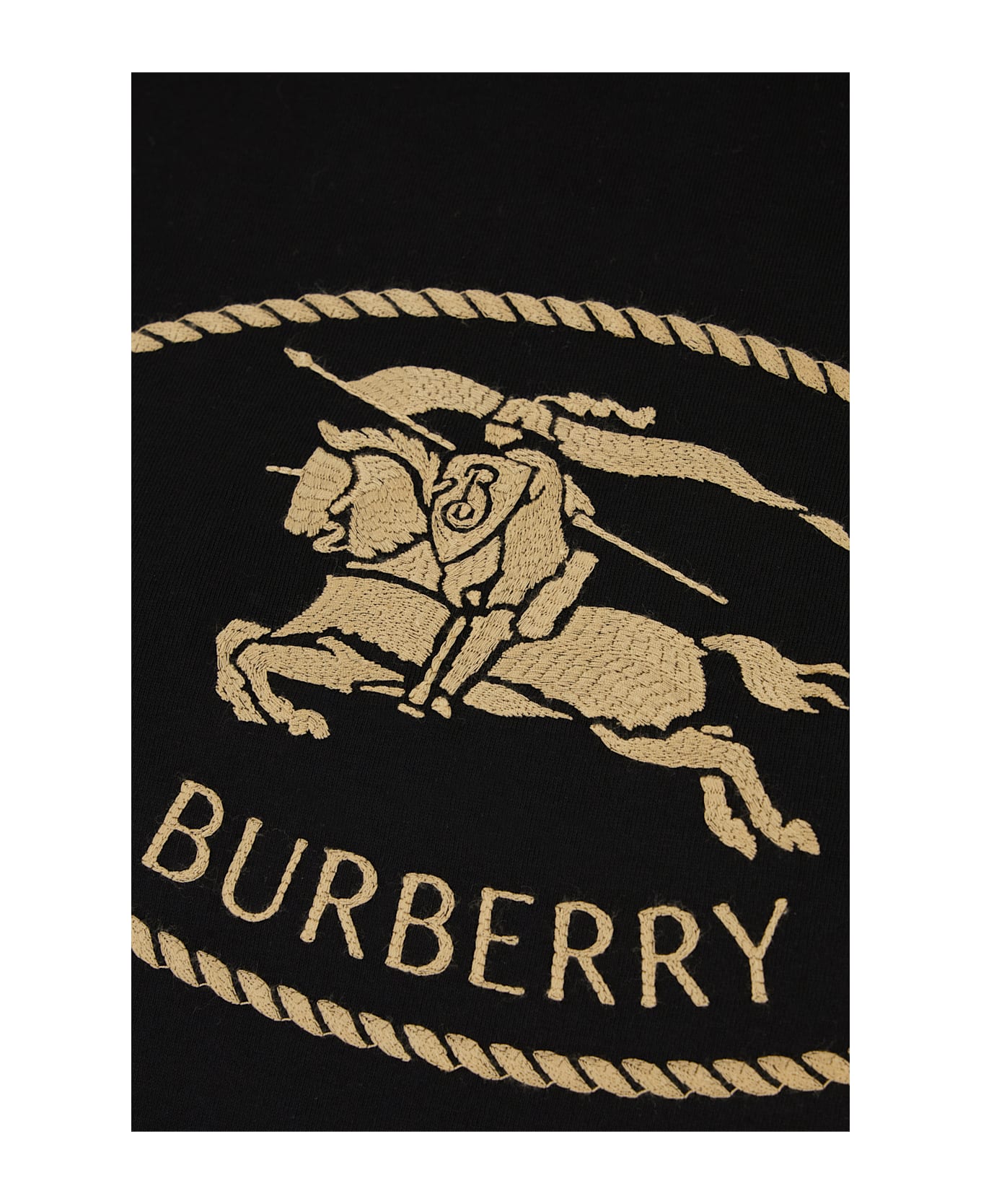 Burberry Black Cotton T-shirt - BLACK