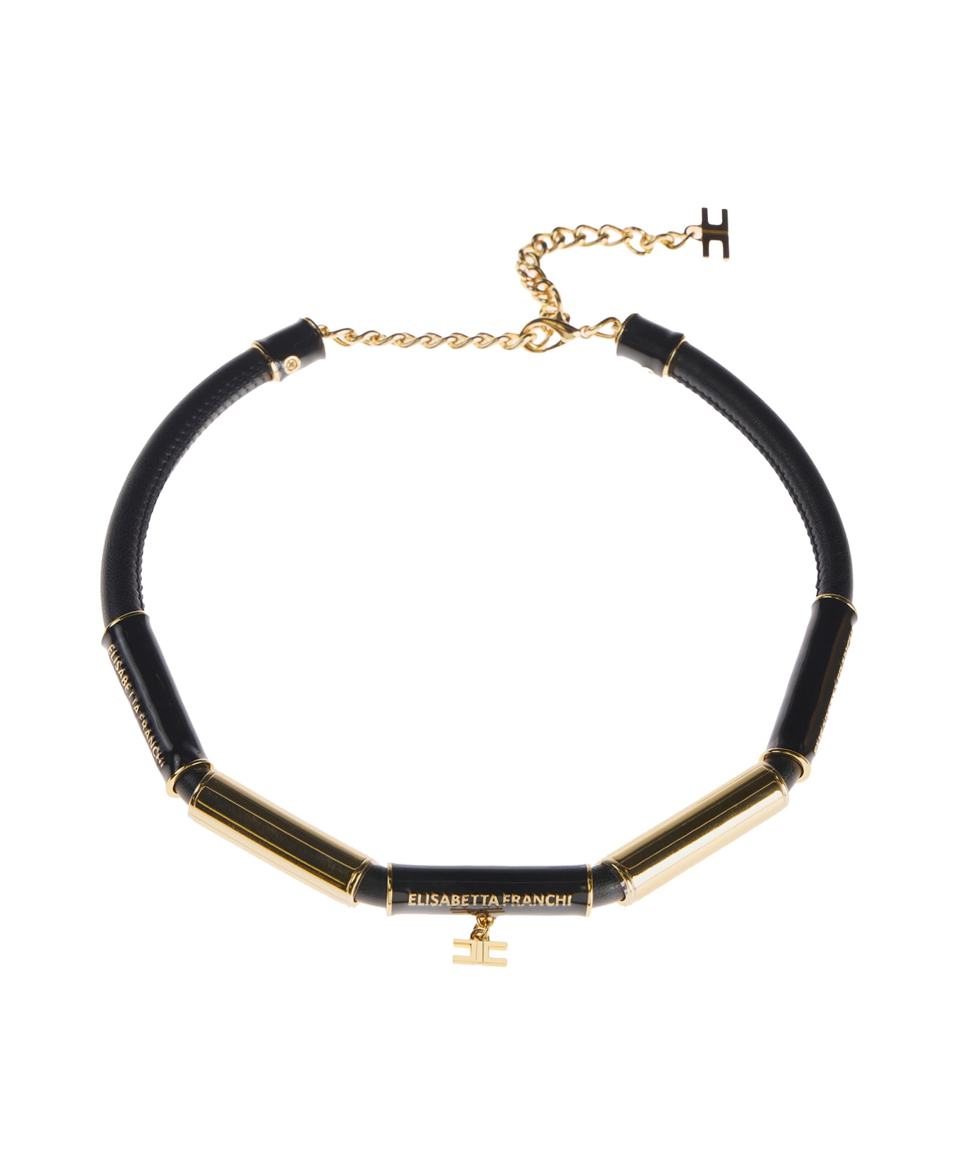 Elisabetta Franchi Logo Necklace - Black