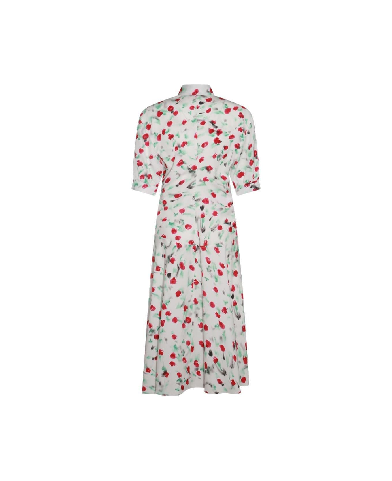 Marni Rose Print Shirt Dress - Lily White
