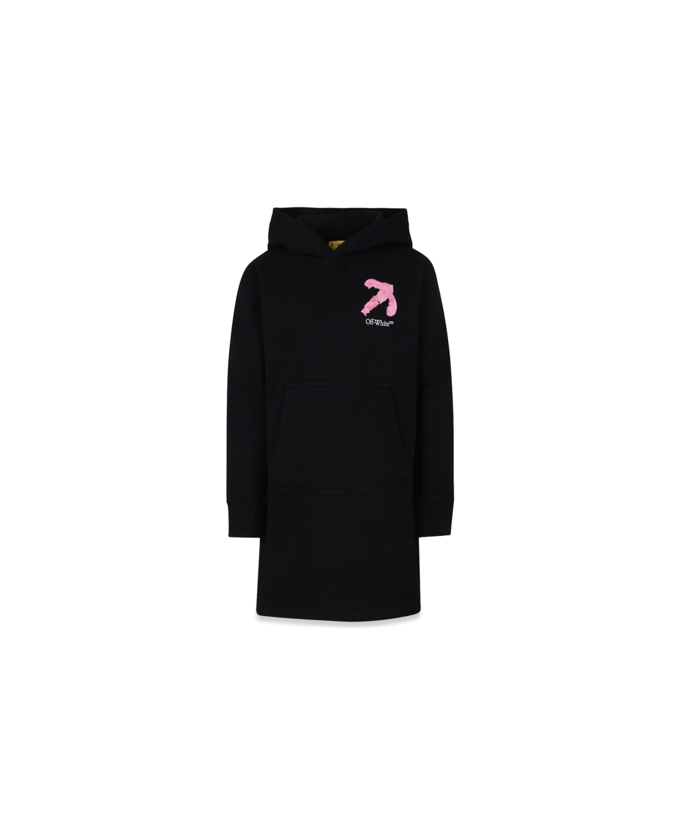 Off-White Arrow Acrylic Hoodie Dress - BLACK