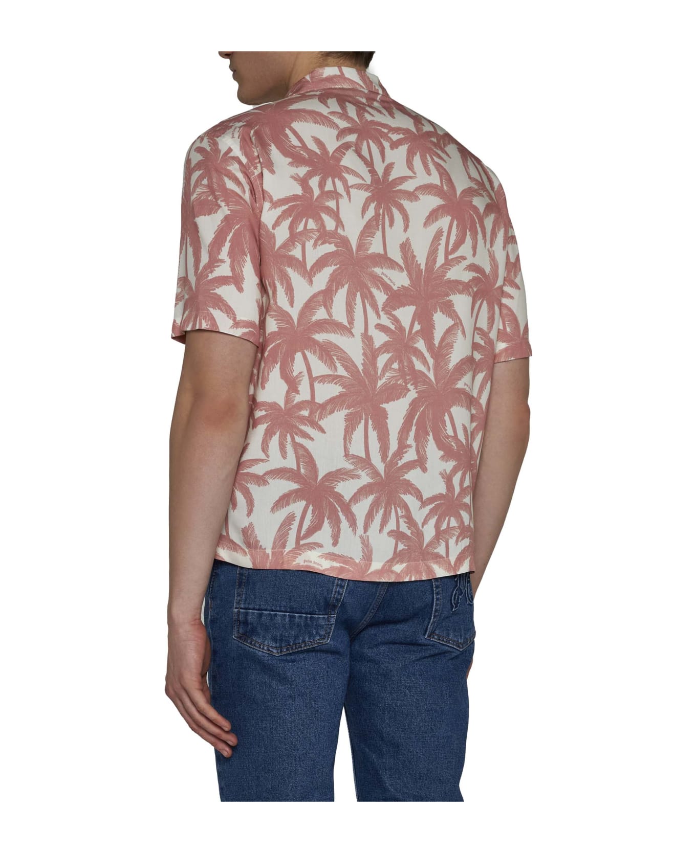 Palm Angels Palms Allover Shirt - Off White Pink
