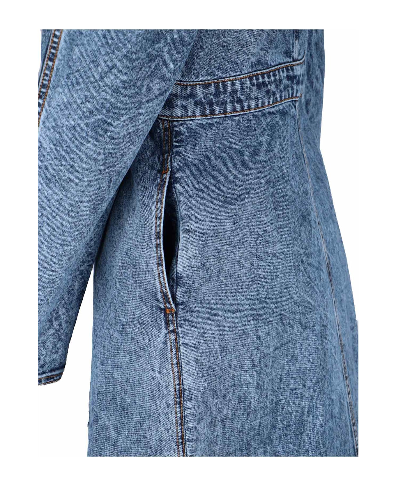 Alaia Denim Trench Coat - Blue