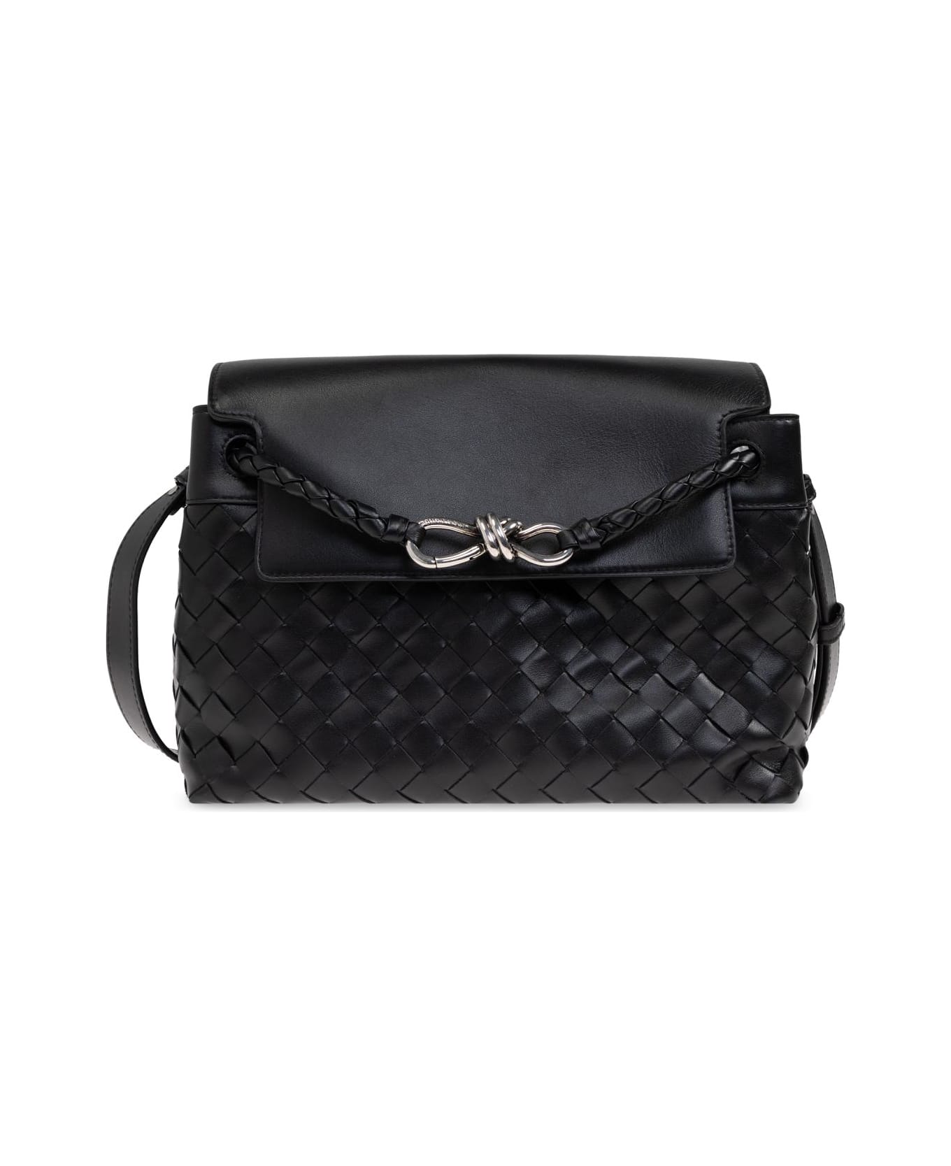 Bottega Veneta Black Leather Crossbody Bag - Black