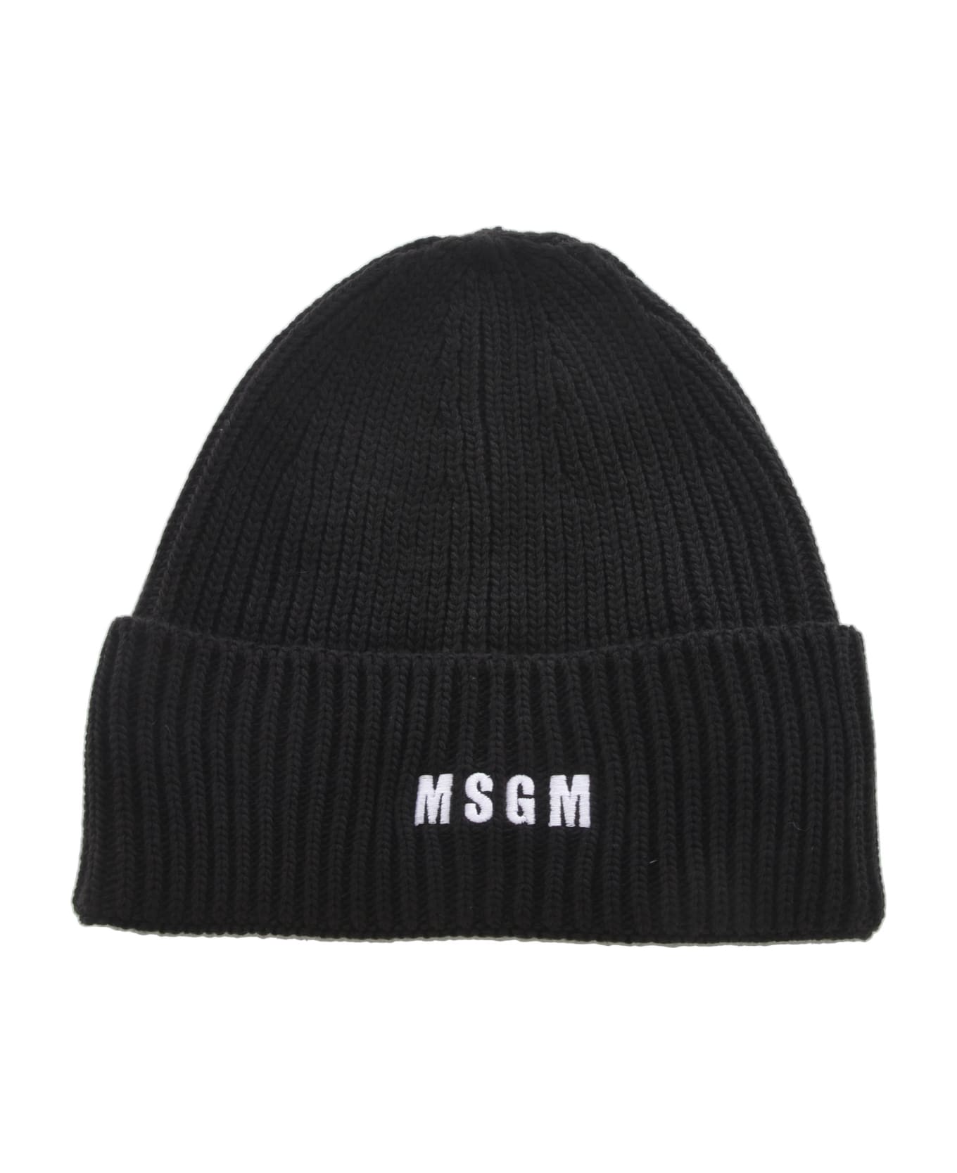 MSGM Cappello Msgm In Maglia A Coste - Nero 帽子