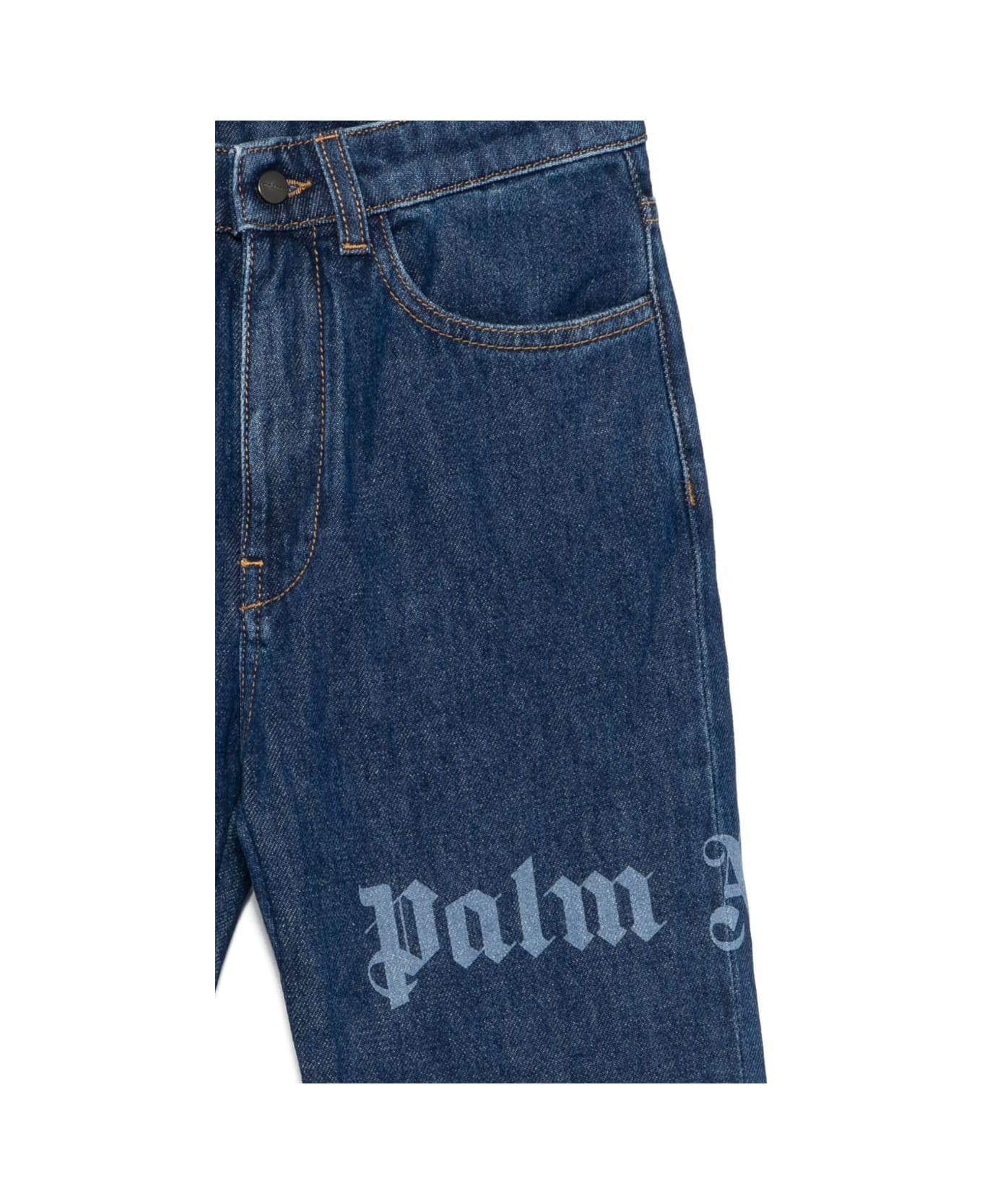 Palm Angels Kids Logo-print Jeans - Blue ボトムス