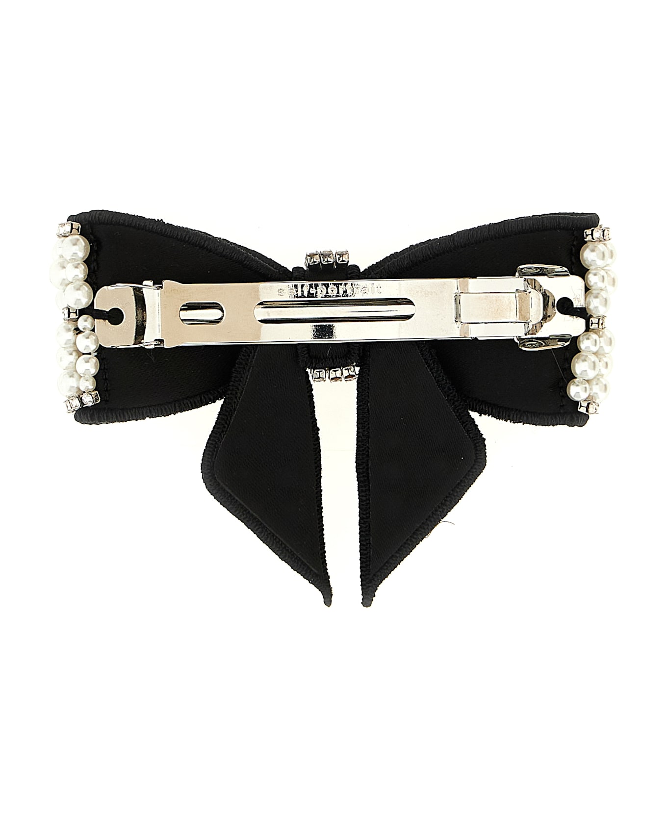 self-portrait 'black Pearl Satin Bow' Hair Clip - Black  