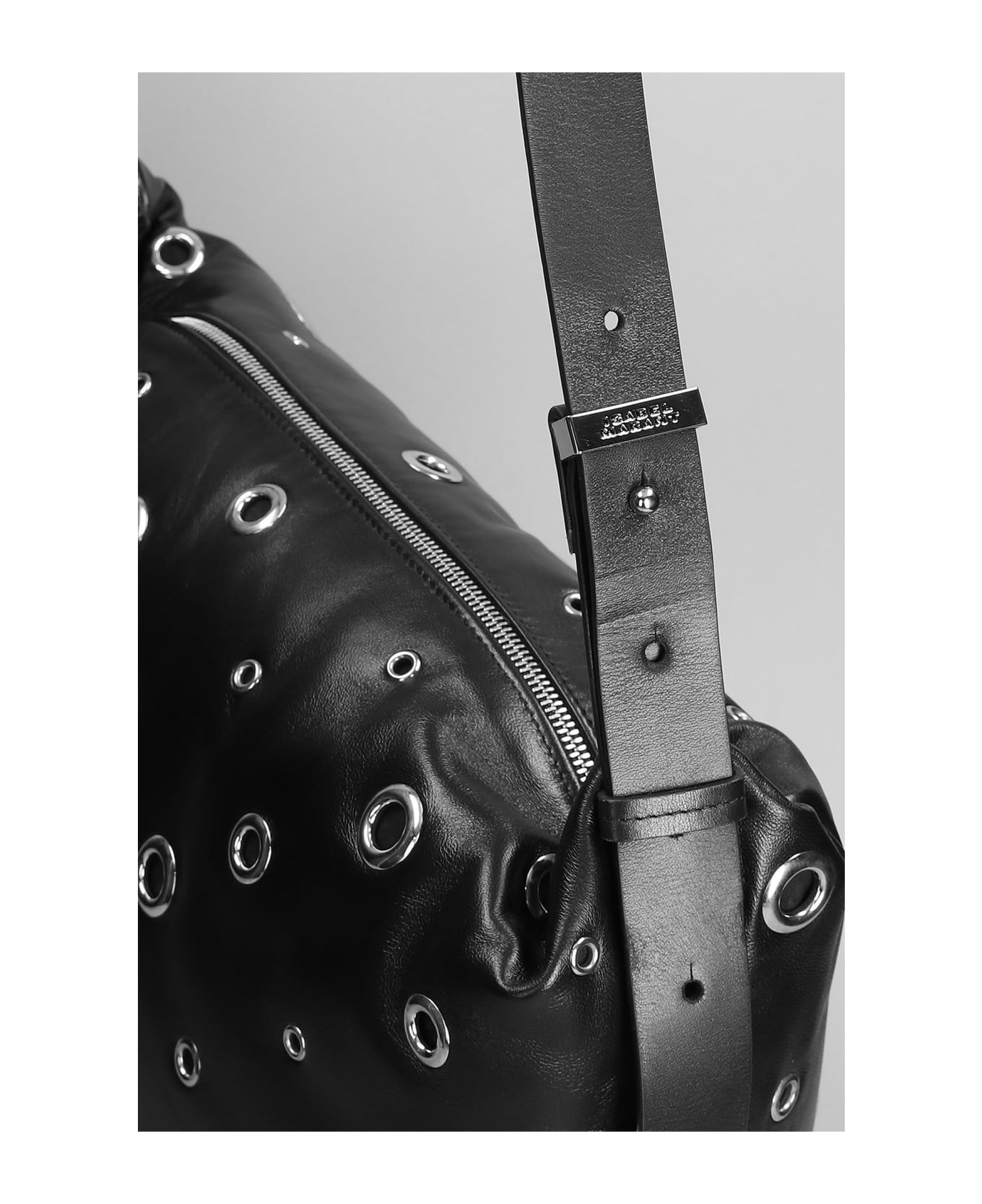Isabel Marant Leyden Large Shoulder Bag In Black Leather - black