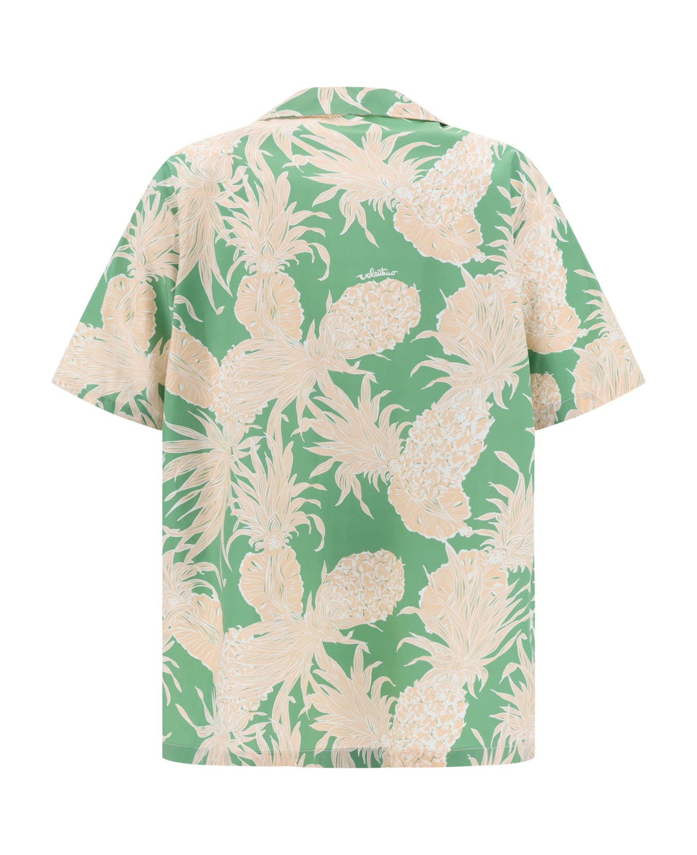 Valentino Printed Cotton Shirt - St Pineapple Fdo Verde St Bianco