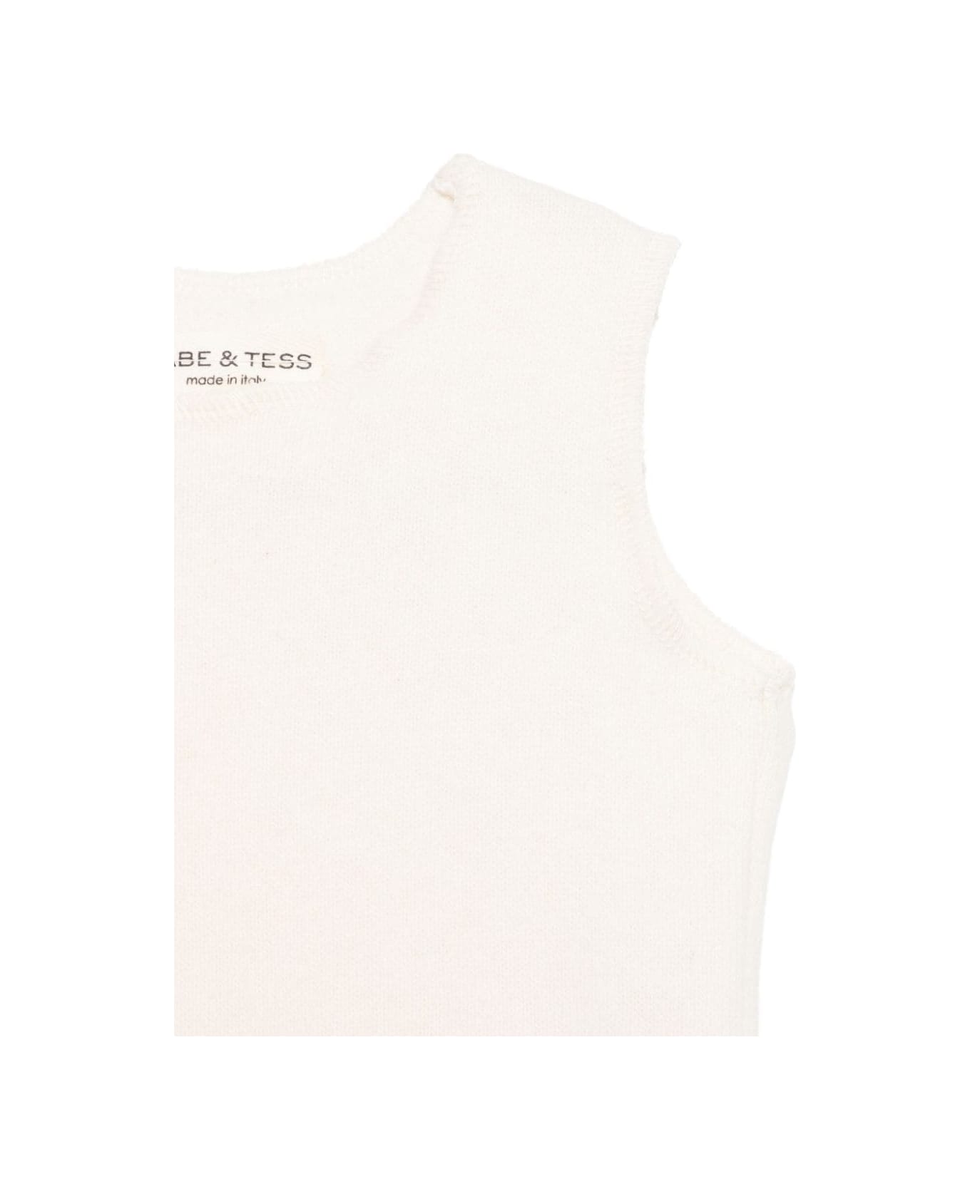 Babe & Tess White Baby Girl Vest - Natural