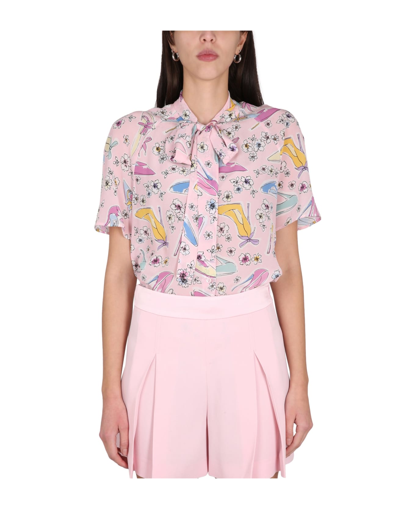 Boutique Moschino Heels And Flowers Shirt - ROSA