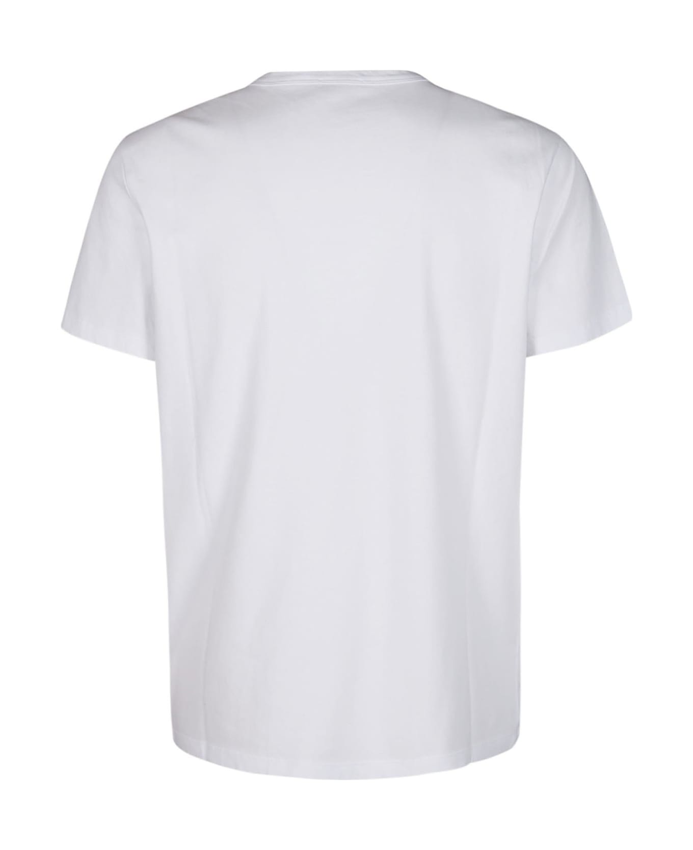 Moncler Flocked Logo Crewneck T-shirt - WHITE